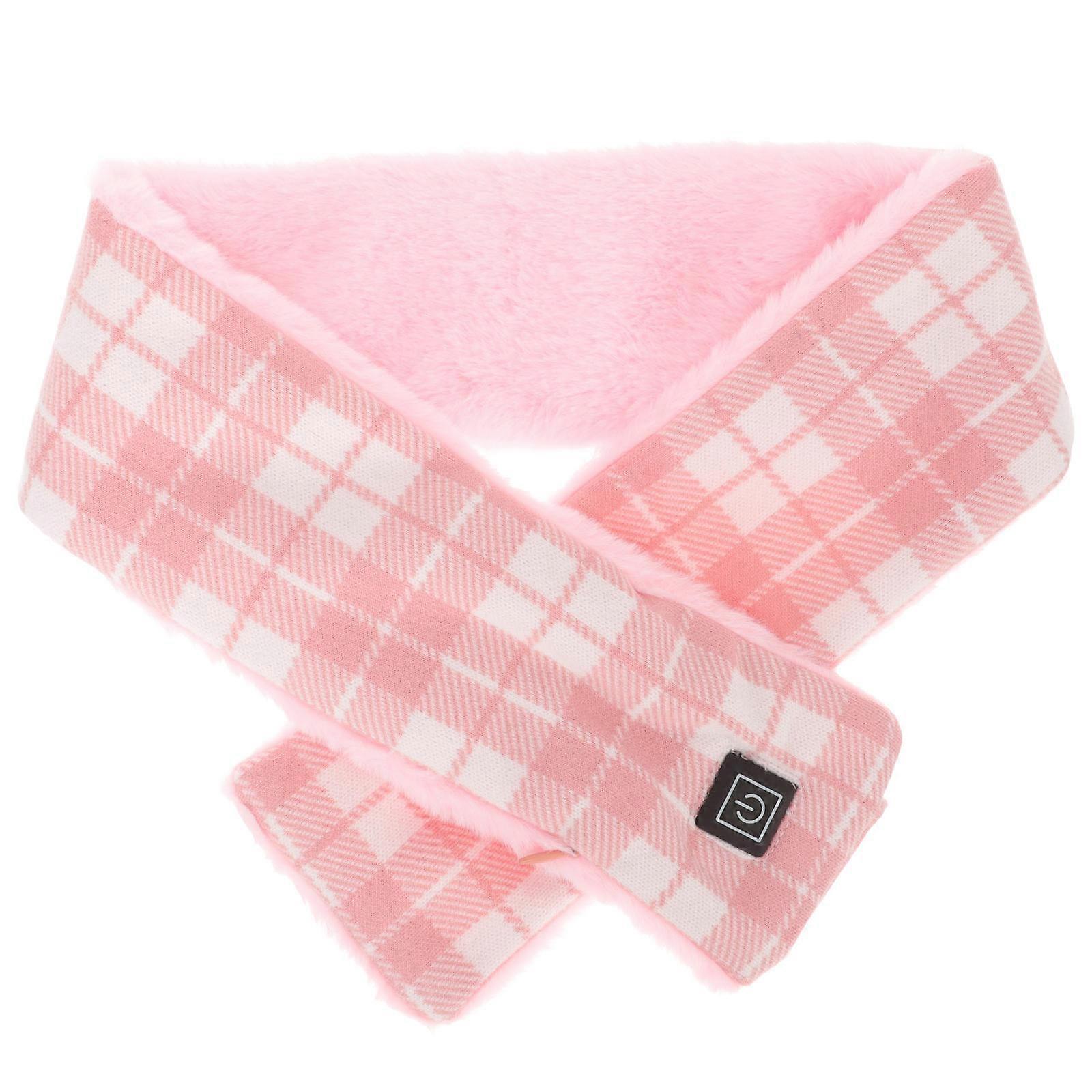 Quick Heating Temperature Adjustable Scarf For Outdoor Use Created From Pink Polyester Fiber With 1Set