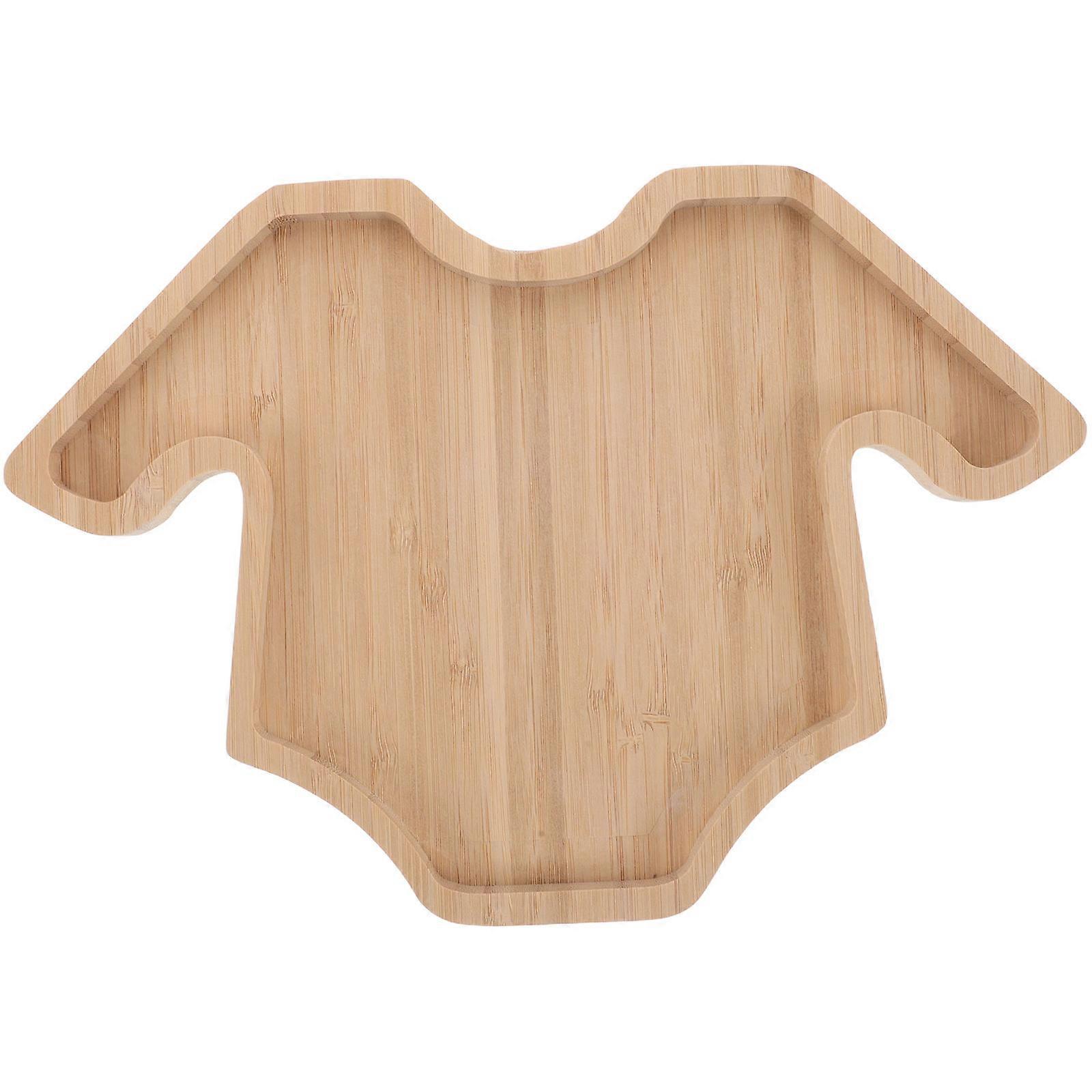 Wooden Food Serving Tray in Romper Shape for Fruit, Candy, and Snacks – Multipurpose Party Decoration Serving Dish with Adorable Design for