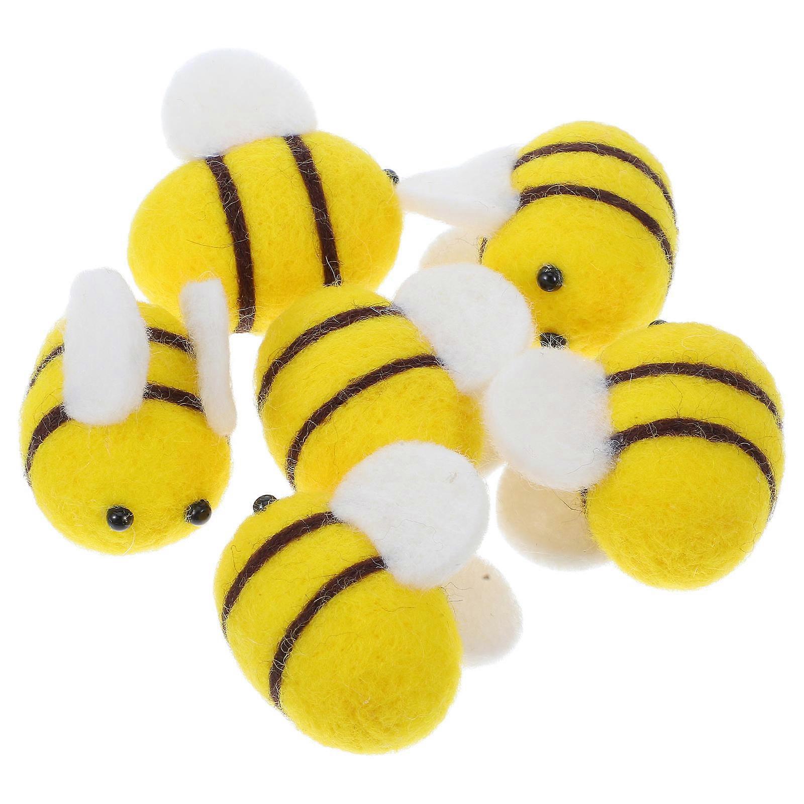 6pcs Adorable Wool Felt Bees for Crafts DIY Accessories for Clothing, Hats, Scrapbooking, Jewelry & Party Decorations