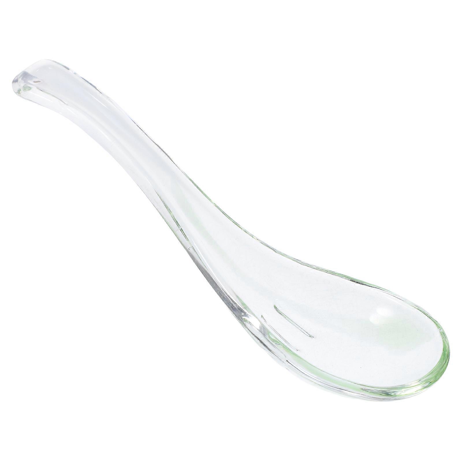 Heat Resistant Transparent Glass Spoon for Desserts, Soups, and Buffets – Ergonomic Small Serving Scoop with Comfortable Grip for Home and Restaurant