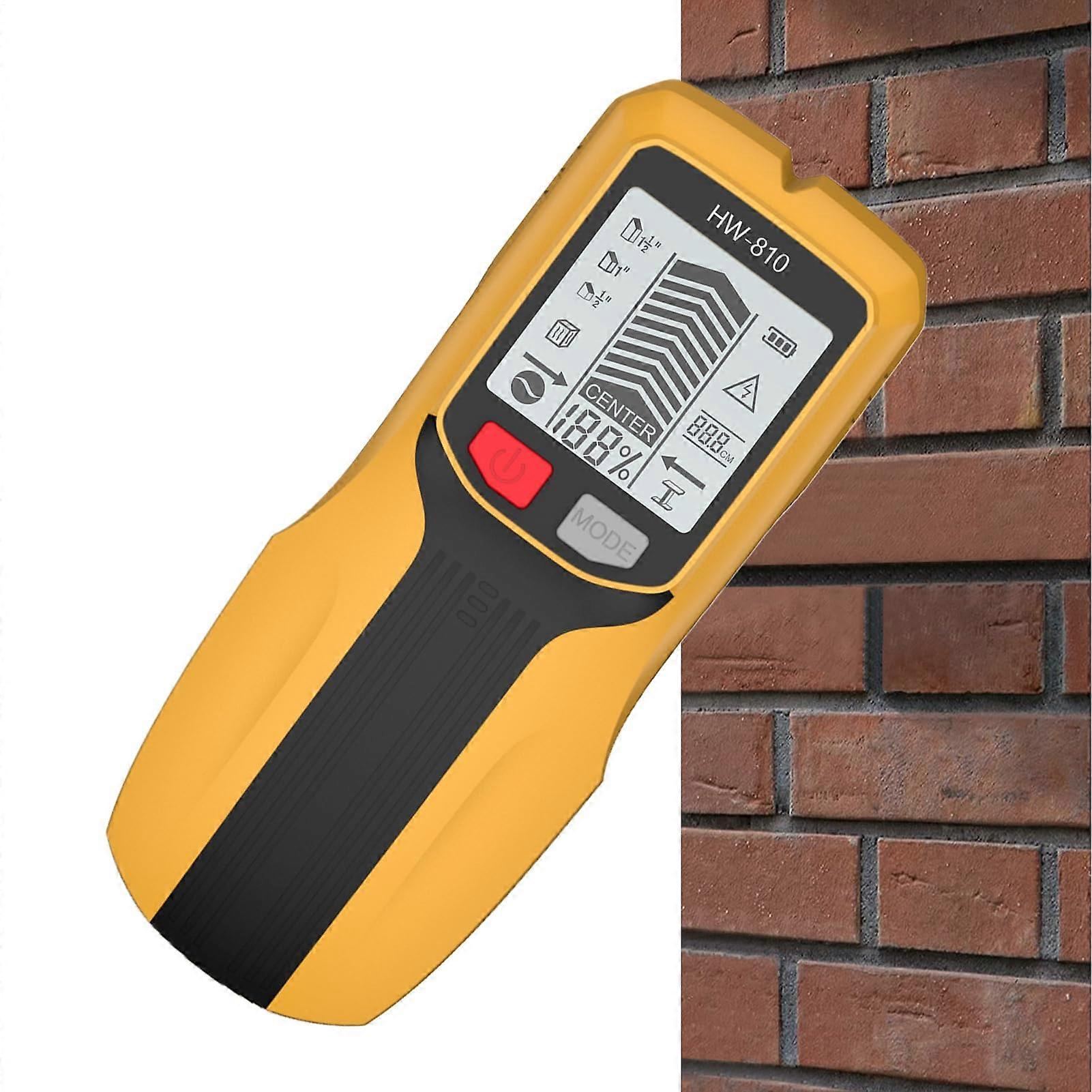 Wall Scanner  Handheld Multifunctional Wood Stud Finder with LCD Display  Measuring Device for Renovation, Framing, Electrical, Drywall, Yellow
