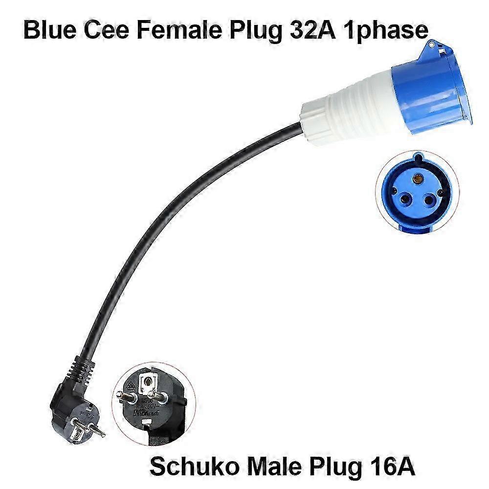 CEE Adapter Schuko Plug to Socket 230 V 32A for Camping and Motorhome