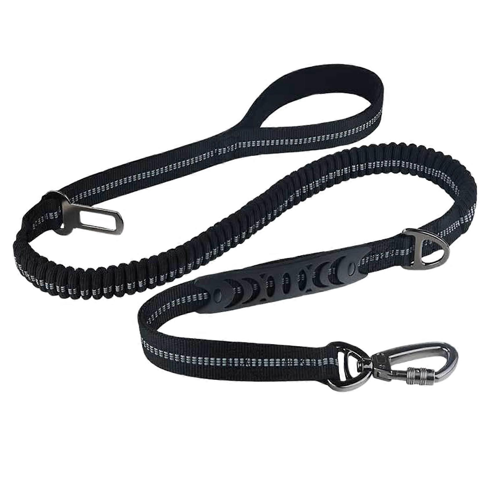 Strong Dog Lead No Pull 4.4Ft to 6Ft Adjustable Bungee with Padded Handle Traffic Handle for Small Medium Large Dogs Black