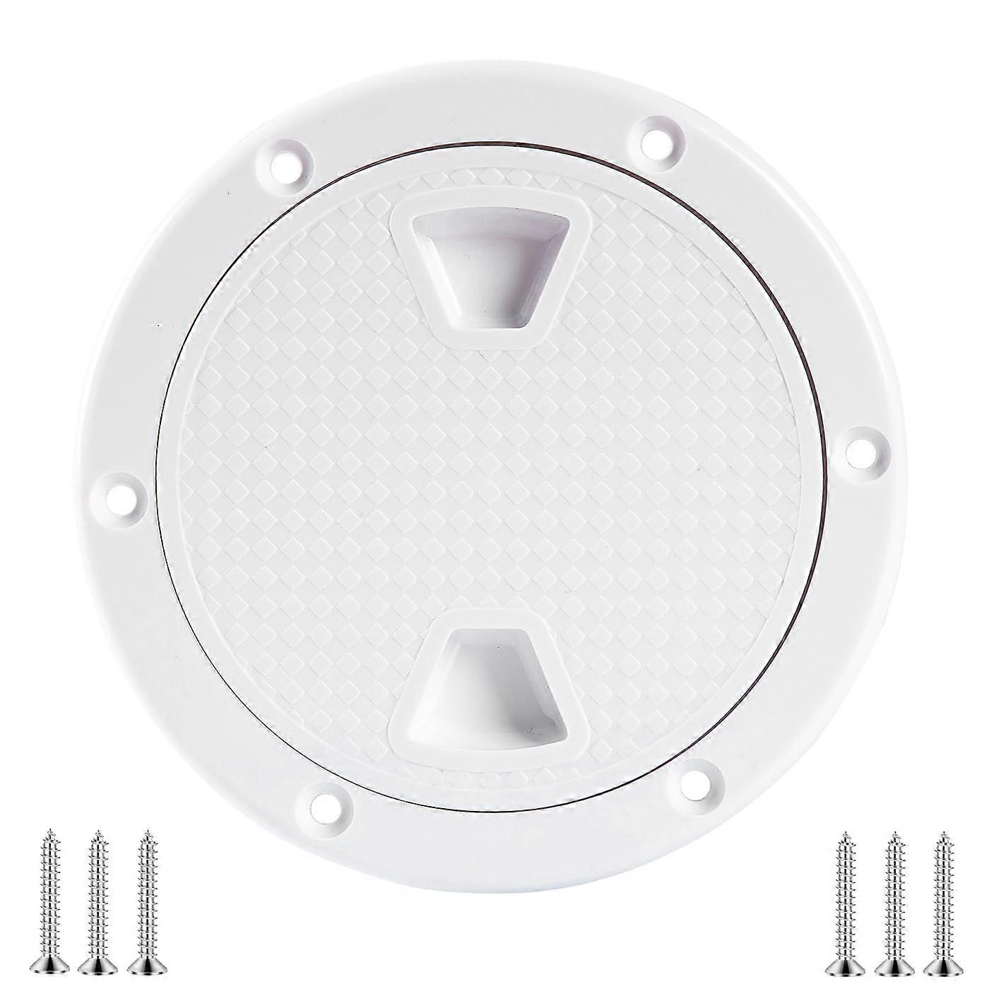 Boat Black Round Non-Slip Inspection Hatches 4-Inch Plastic Screw-Out Access Hatch Detachable Cover For Kayak And Yacht