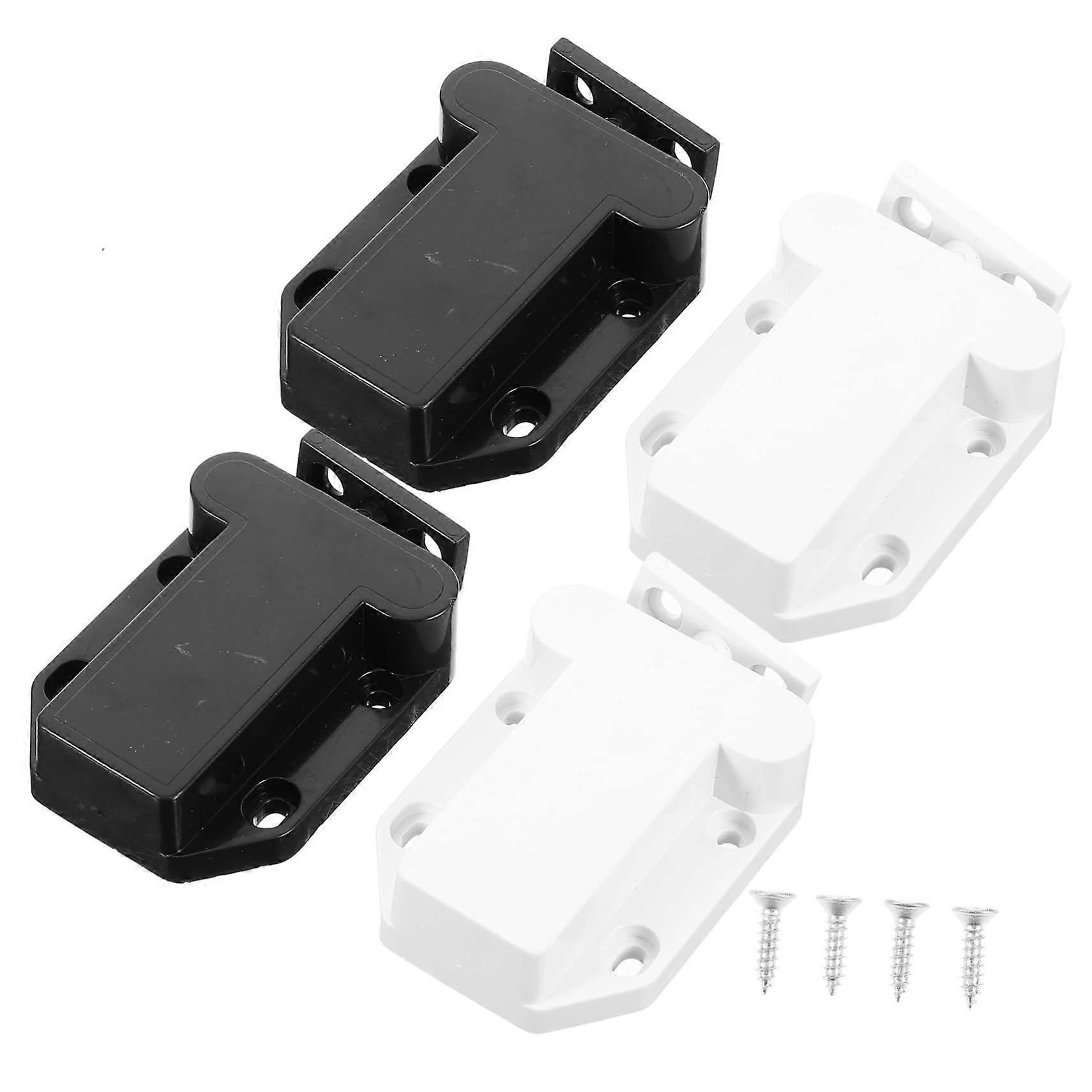 4 Pieces Push to Open Cabinet Door Locks Magnetic Push Door Openers for Cabinets Wardrobes and Installation Seamless Design Flexible and Practical