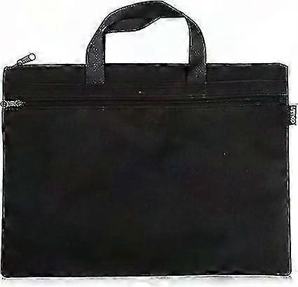 رجالي أسود A4 مكتب حقيبة المستندات المحمولة بسحاب حقيبة الموثق حامل ملف 1 قطعة