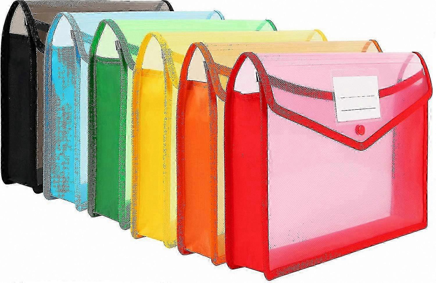 6-Pack Durable Clear Polypropylene Envelopes with Snap Closure
