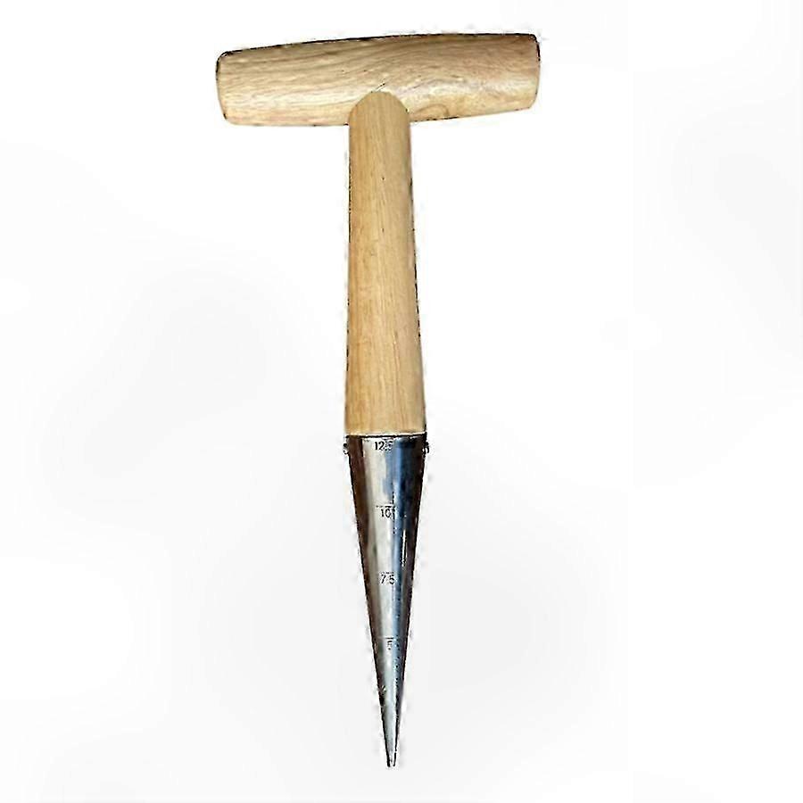 Seed and Bulb Planting Tool - High Carbon Steel with Ergonomic Wooden Handle for Comfortable Use