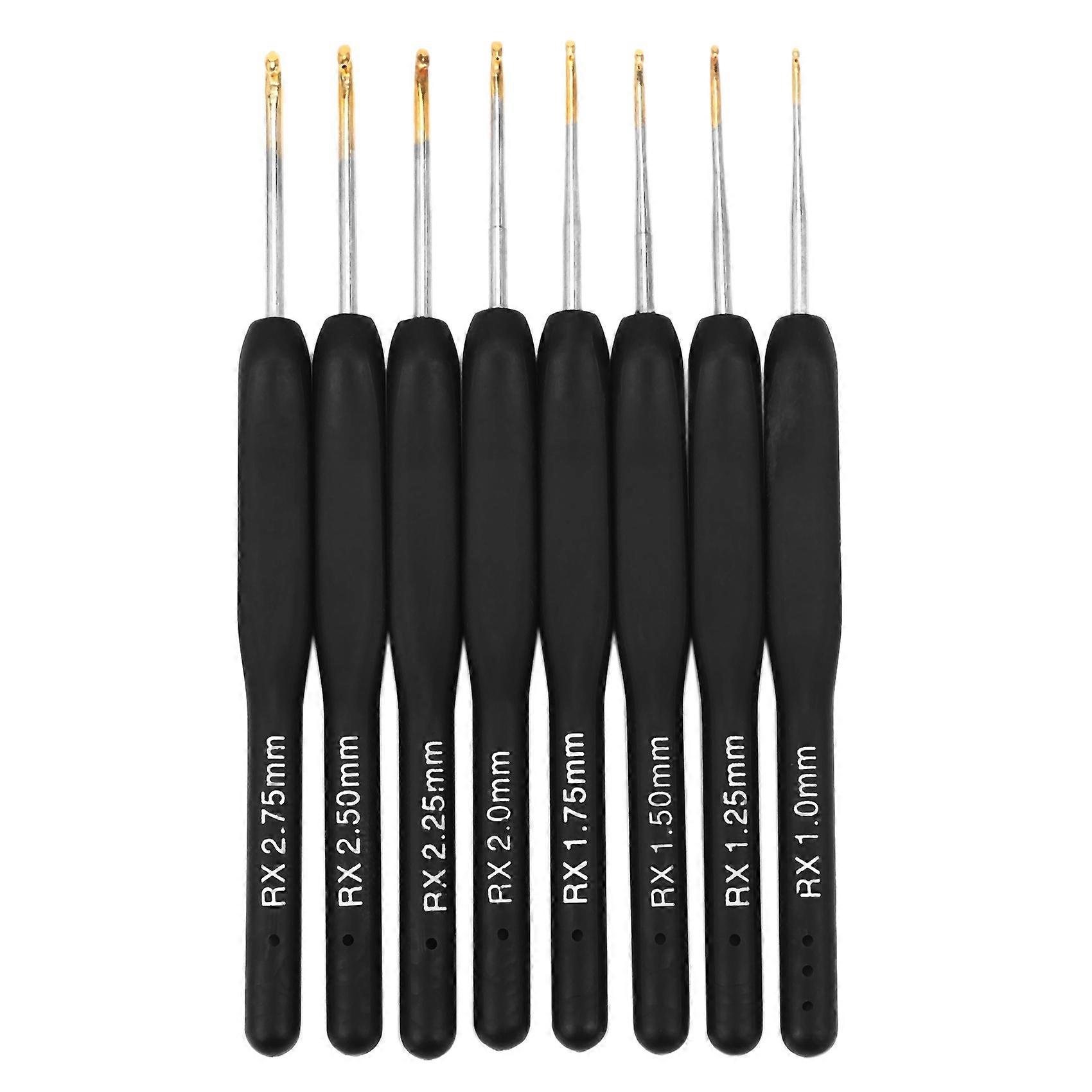 8Pcs / set Black Knitting Needles Plastic Handle Crochet hooks
