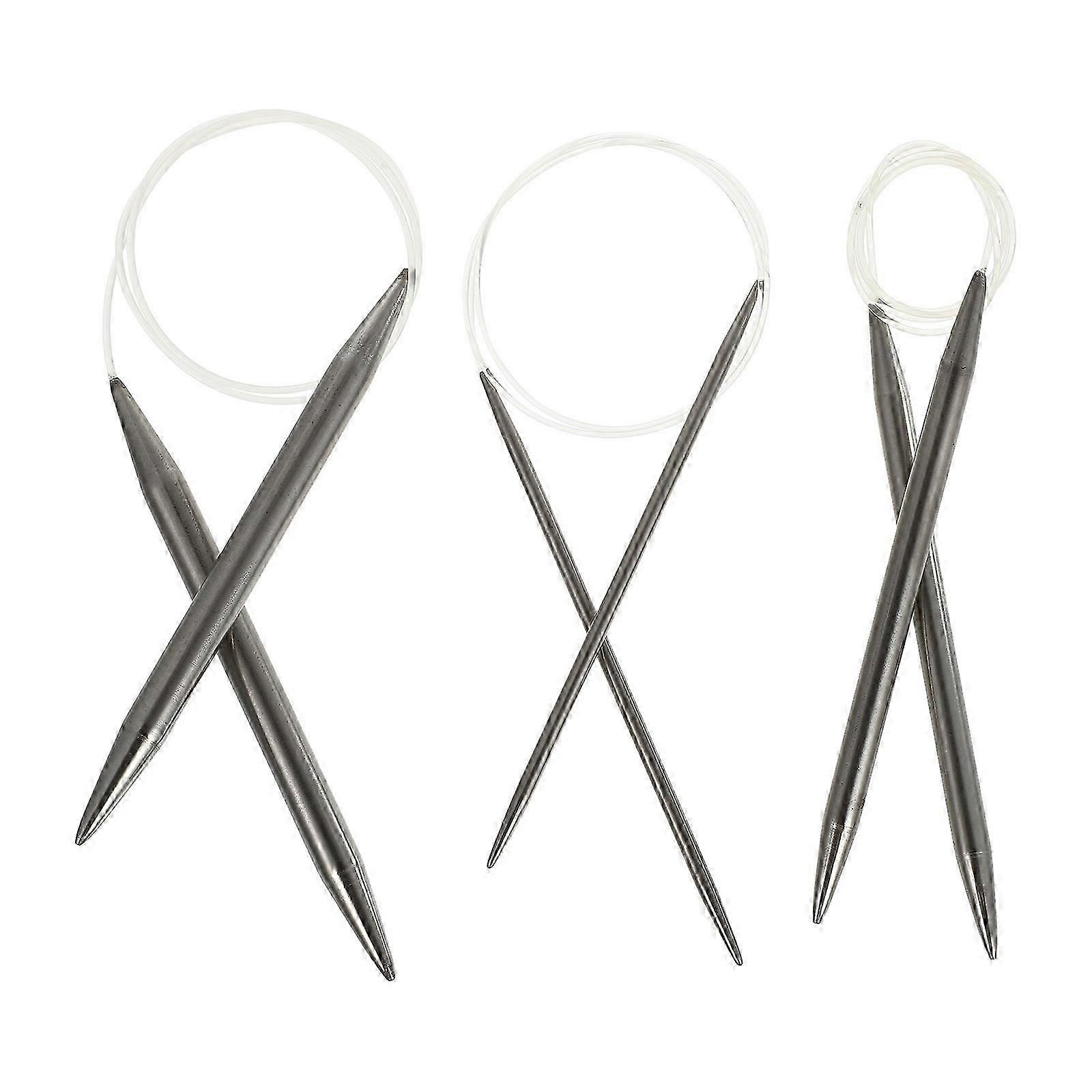 3 Pcs 8mm Crochet Hooks Needle Threader Tool Stitching Needle Threader Knitting Needles Set Straight Knitting Needles