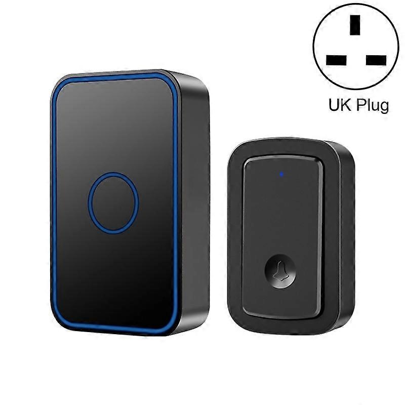 Smart Waterproof Electronic Doorbell 1 For 1 UK(Black)