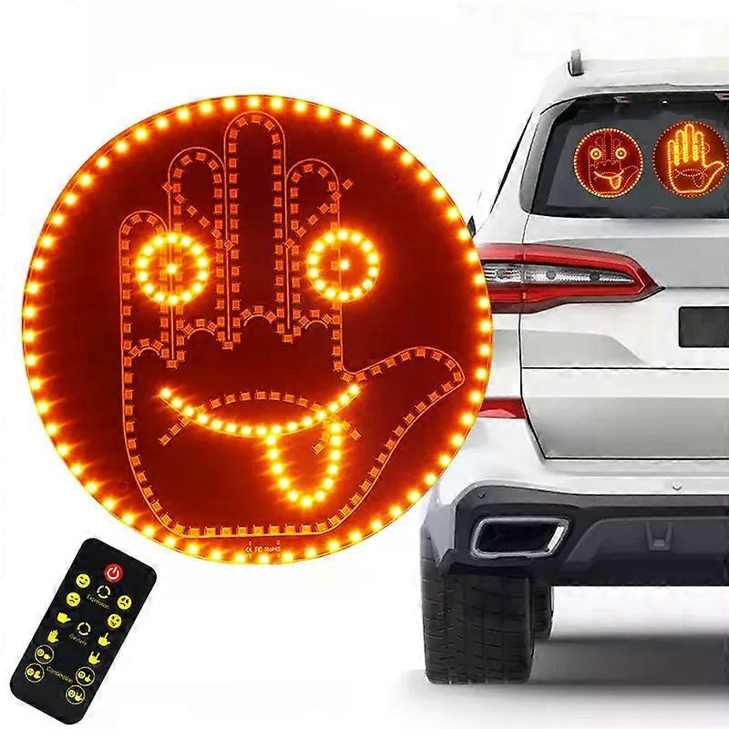 New Car Expression With Remote Control Led Lighting Road Rage Middle Finger Gesture Palm Light