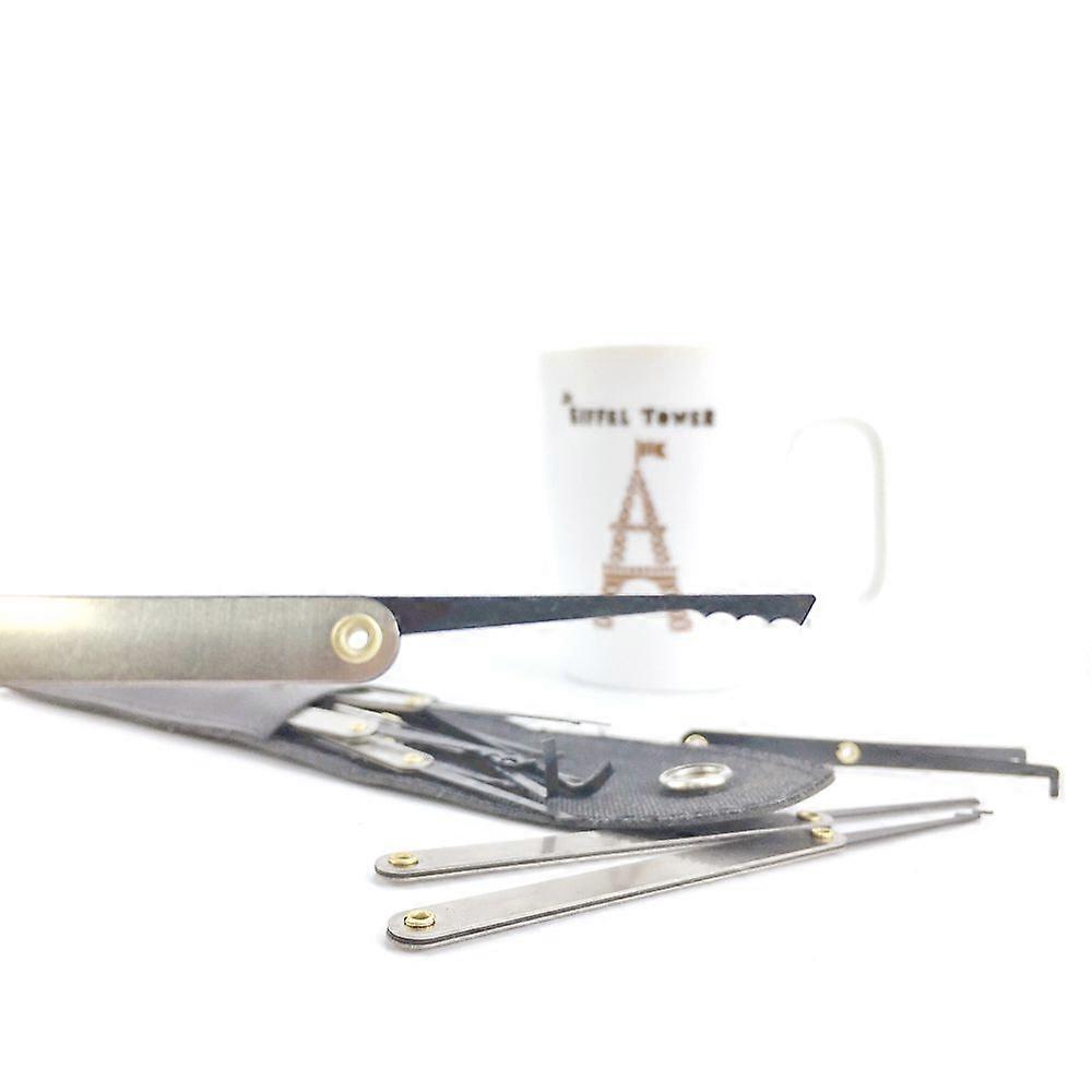 15Pcs Locksmith Padlock Stainless Steel Lock Picks Set Transparent Skill Training