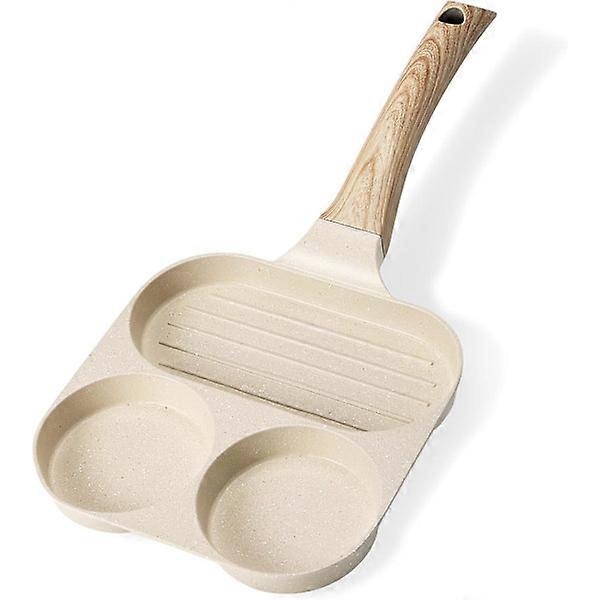3-Hole Frying Pan, Egg Pan with Non-Stick Healthy Granite for Breakfast, Multi Egg Frying Pan