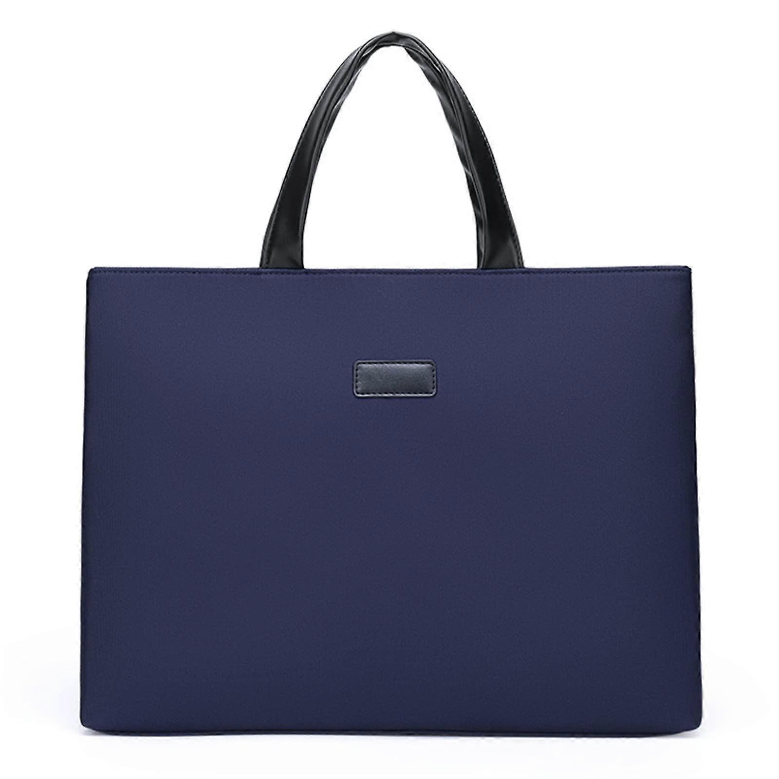 Leather File Folder Organizer, Men's Leather Messenger Bag, 38x29cm, Portable Briefcase, Blue