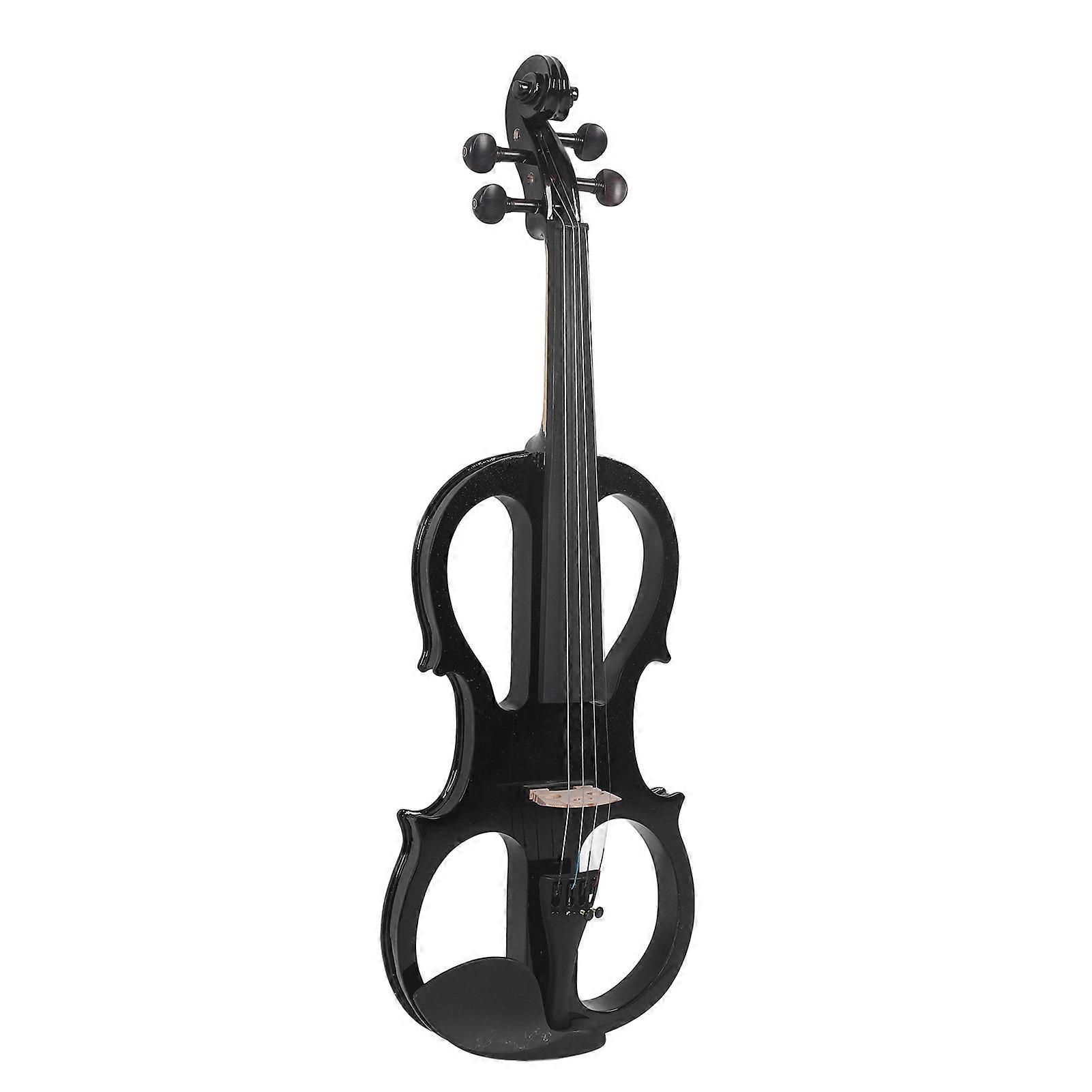 Professional 4/4 Electric Silent Violin Kit Solid Wood Black