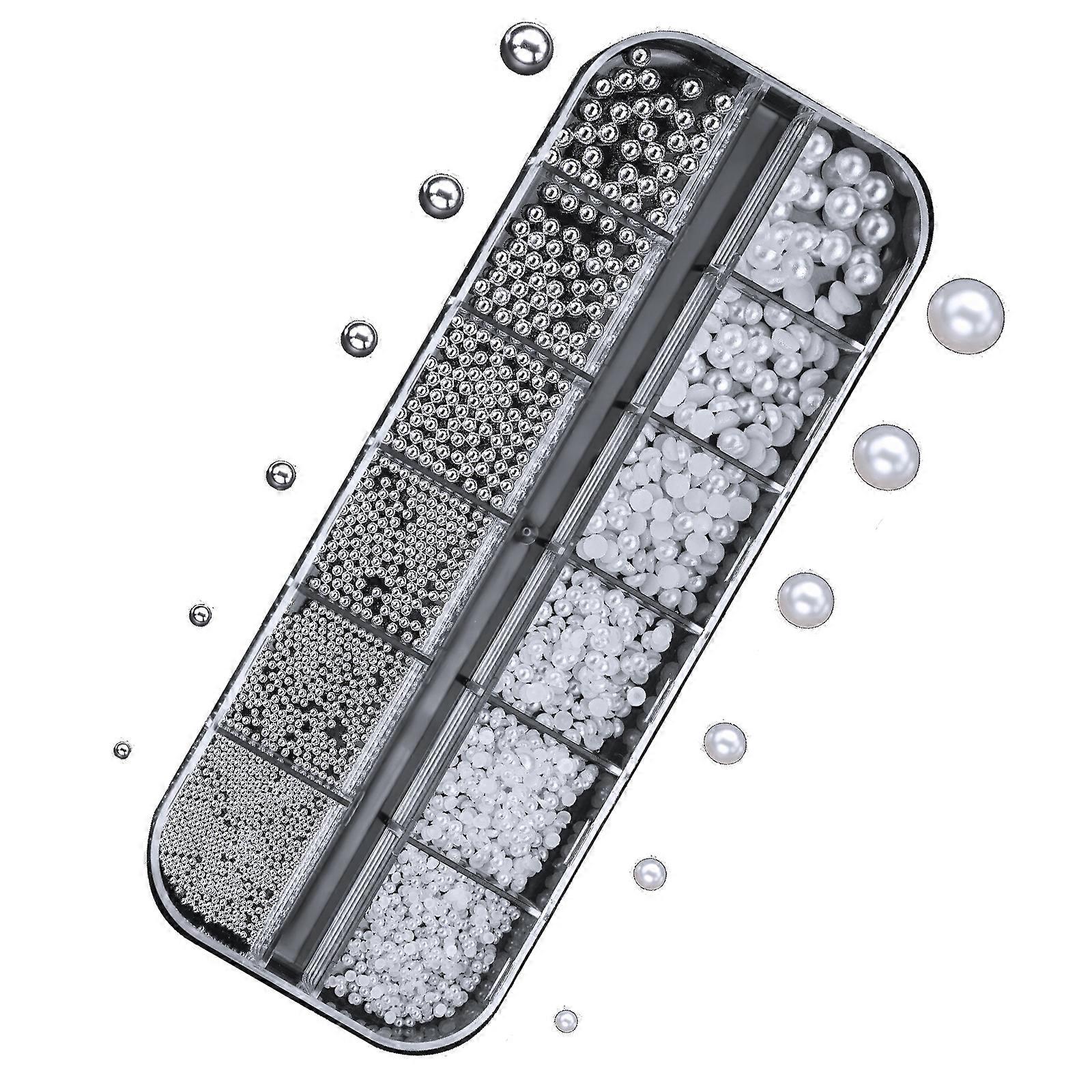 1Box User Friendly Resin Nail Decors Shimmering Resin Pearls Accents Semi Circular Shape for DIY Beauty Enthusiasts Multicolor