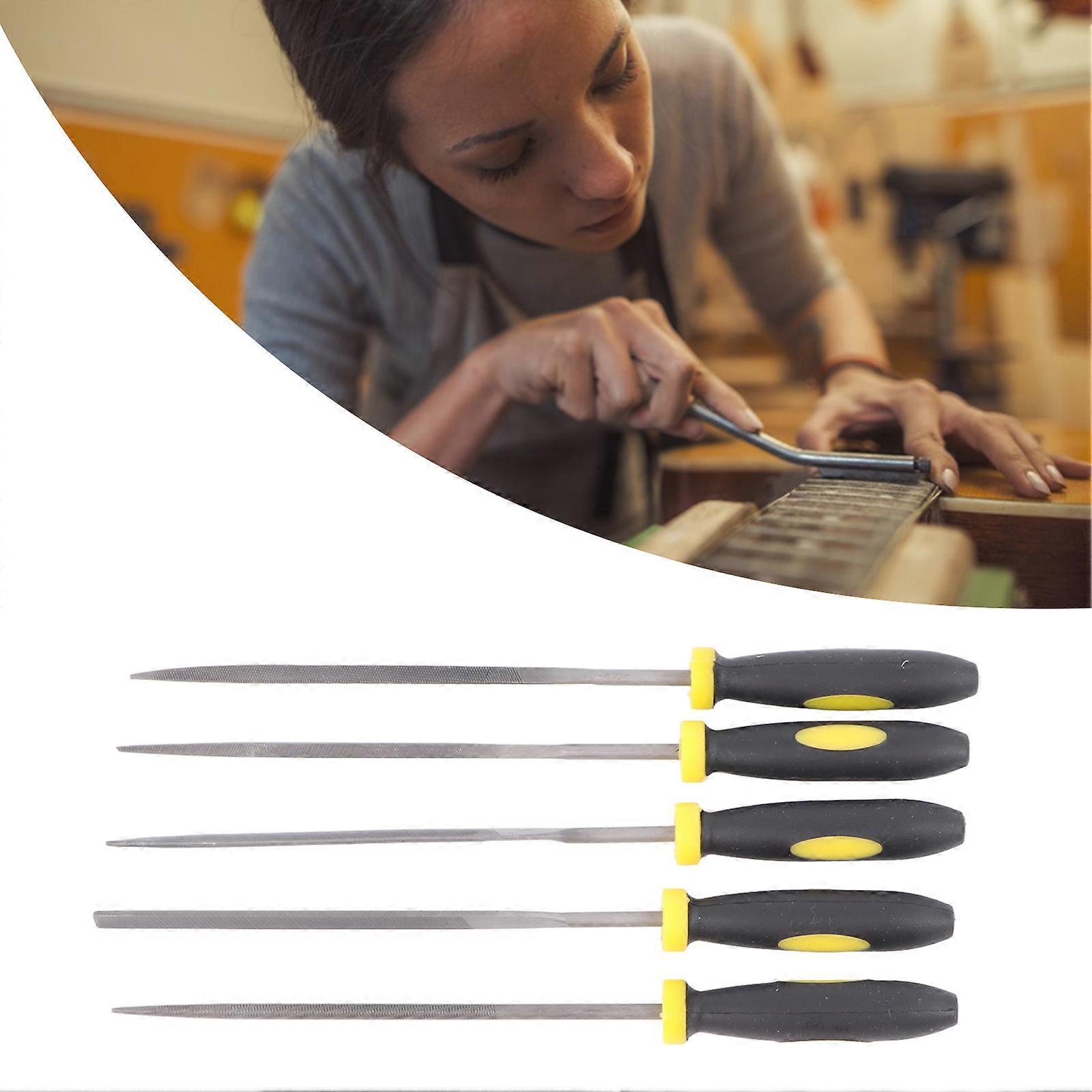 Guitar Nut Slotting File with Handle for Ukulele Banjo Iron Tool