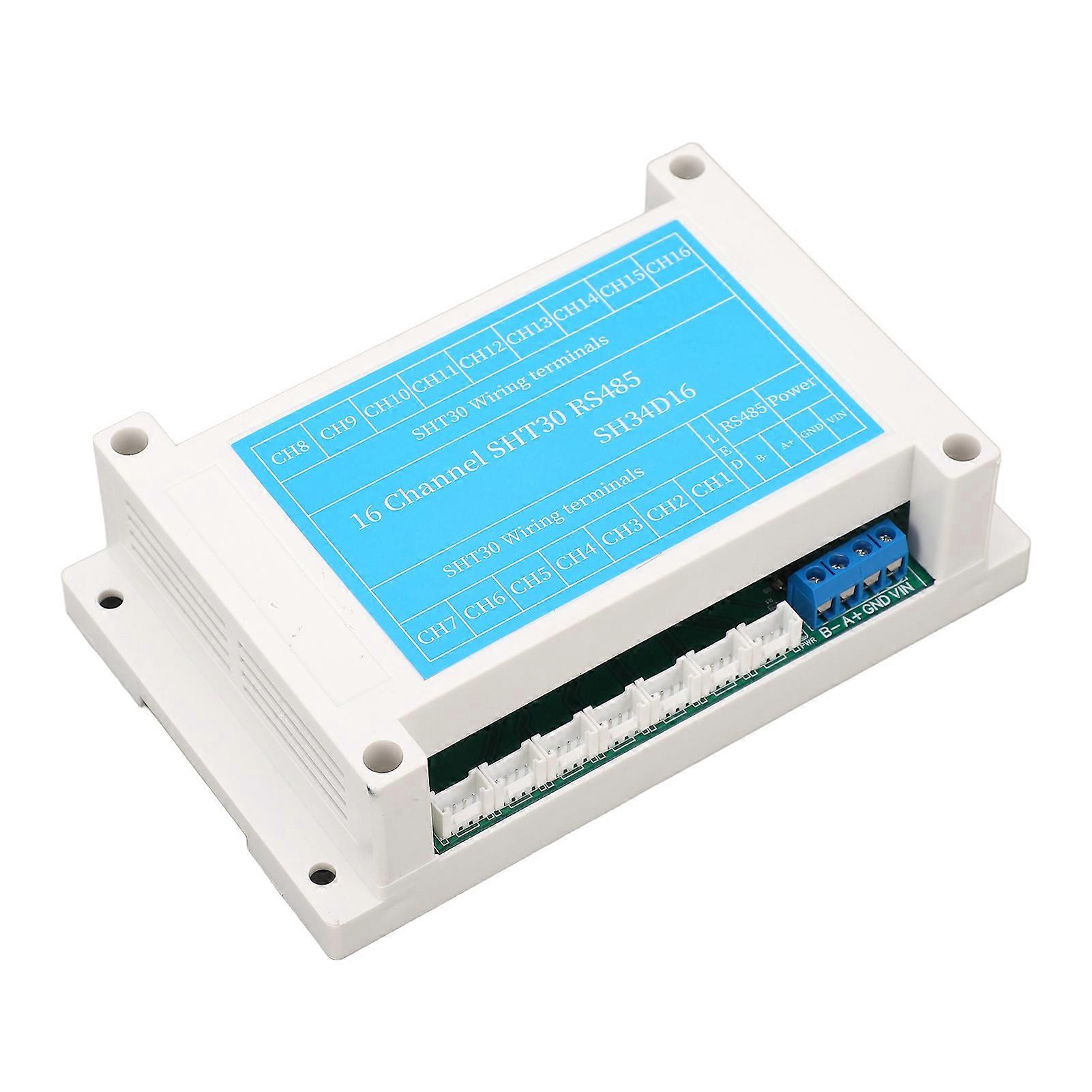 RS485 16CH Temperature Humidity Sensor Module 145x90x40mm DC 8-30V