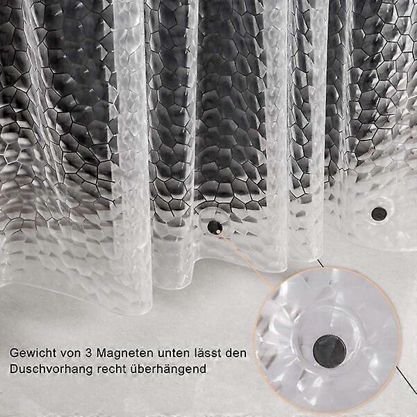 Shower curtain, 180*180cm, magnetic bottom for easy folding