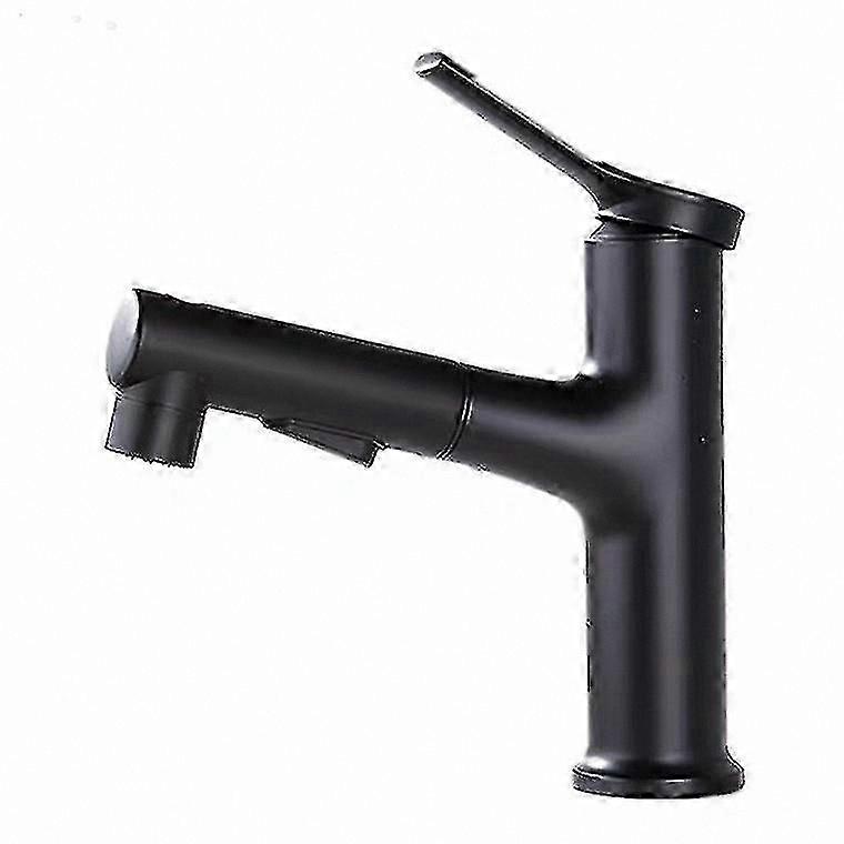 Black Pull-Out Faucet with Spray Function for Bathroom Sink Mixer
