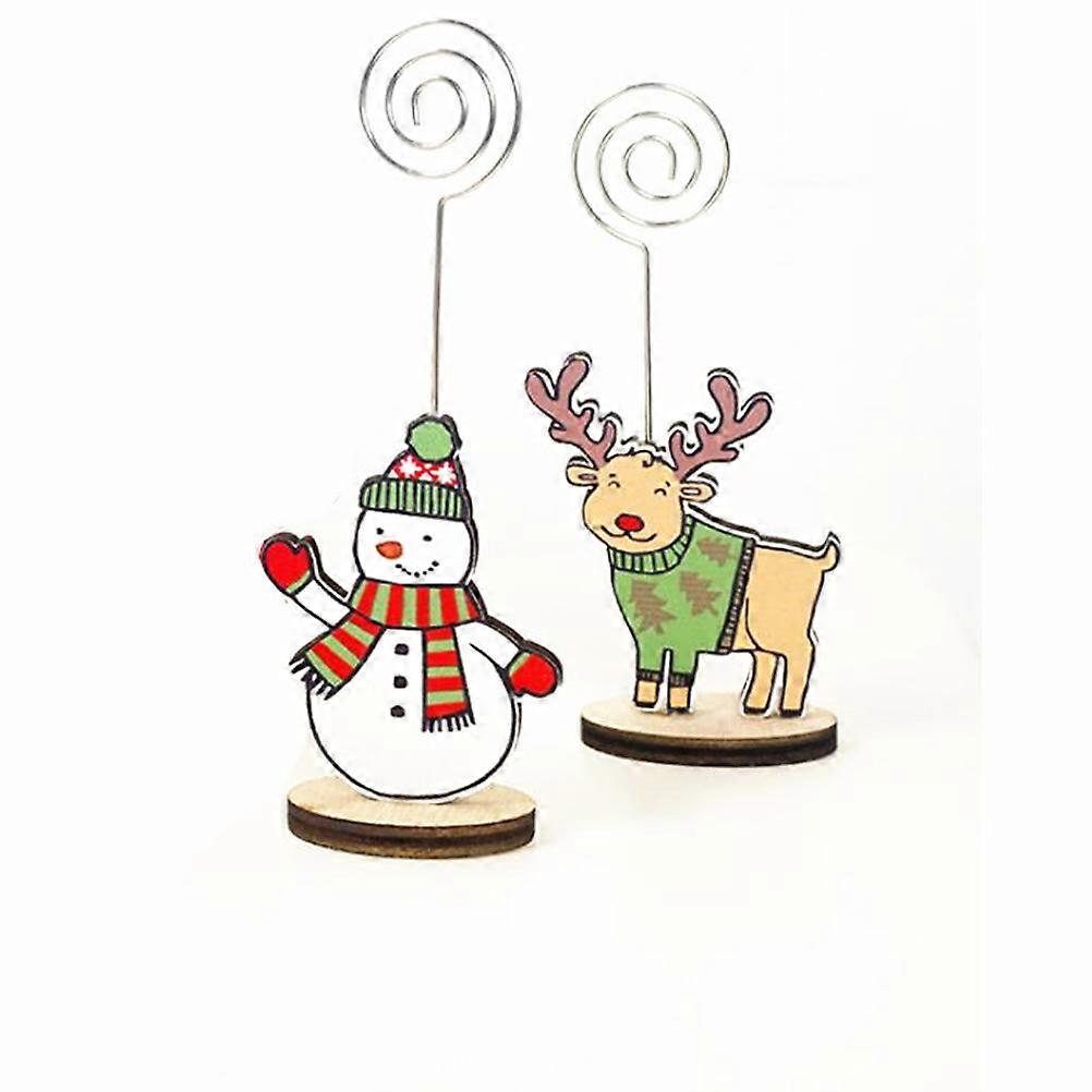 12Pcs Christmas Party Photo Holder Designed For Family And Friends With Elk Pattern Great For Holding Cards And Notes In Home Office