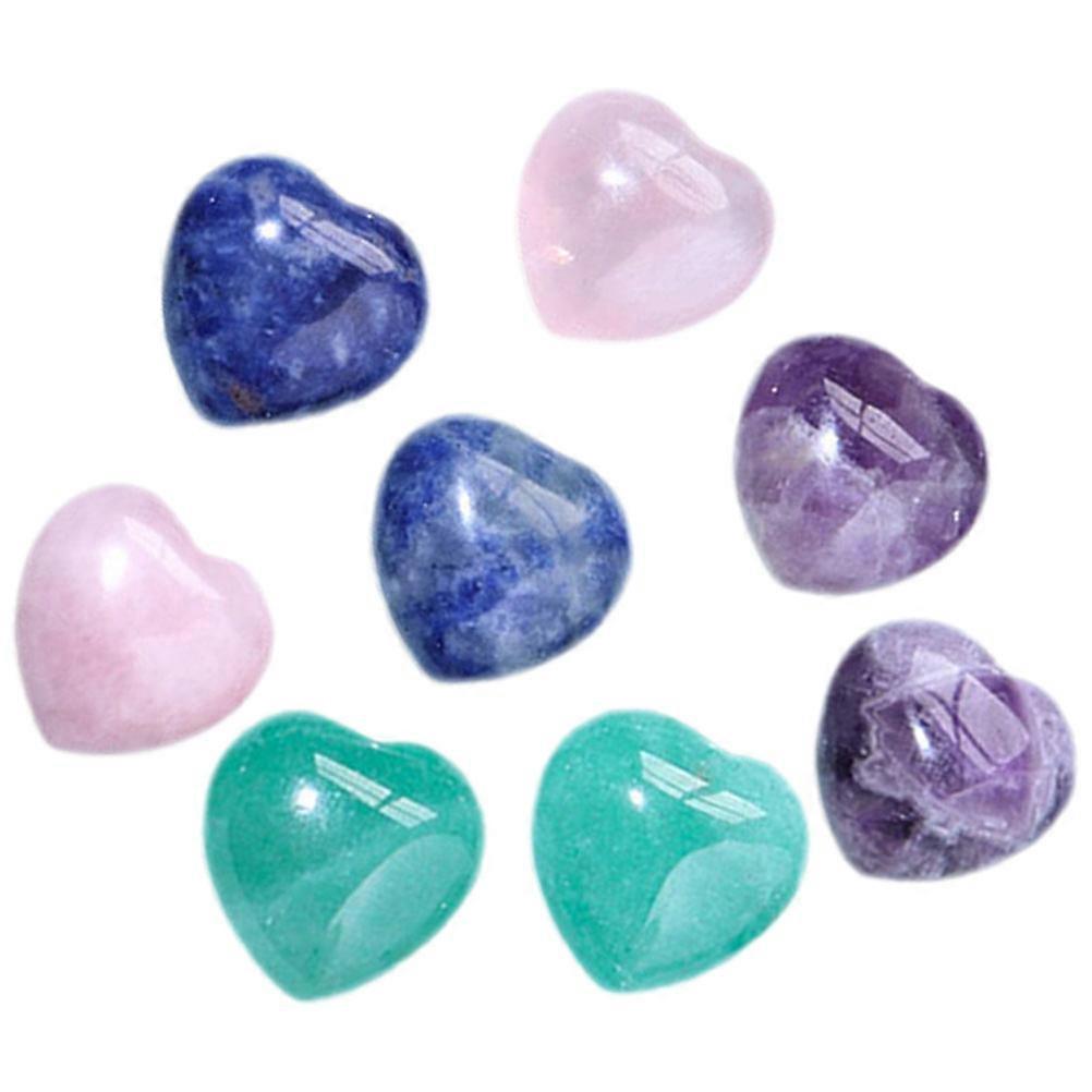 Heart Shaped Crystal Stones Decorative Mini Stone Accessories for Home Decor 8pcs