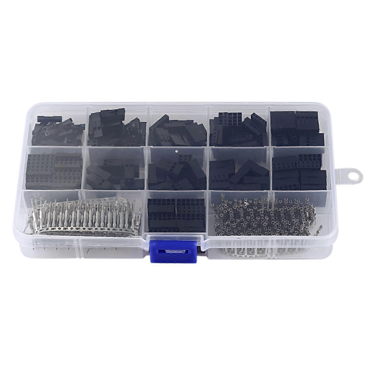 620Pcs Connector 2.54mm, Cable Jumper Wire Pin Header Housing Kit, Male Crimp Pins+Female Pin Termi