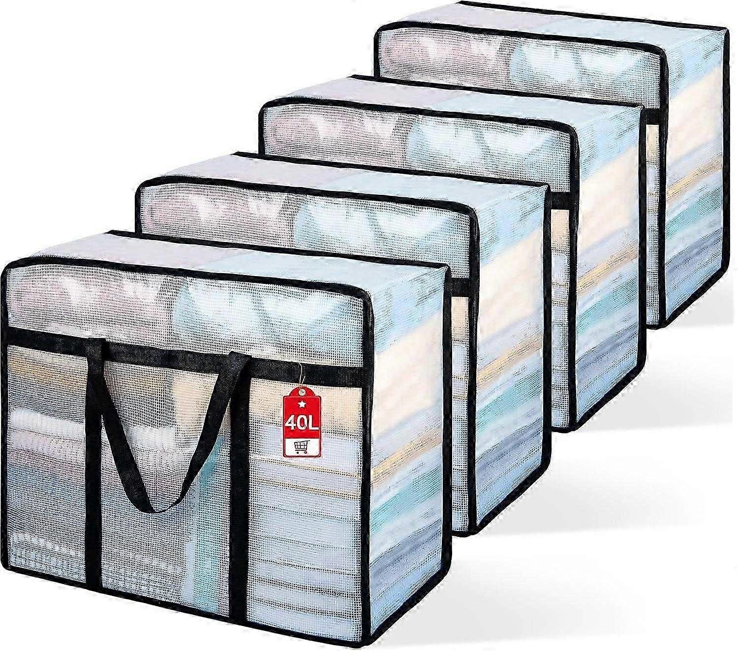 2025 Ultimo modello 4 confezioni di sacchetti per la conservazione di coperte trasparenti con cerniera, vinile pieghevole