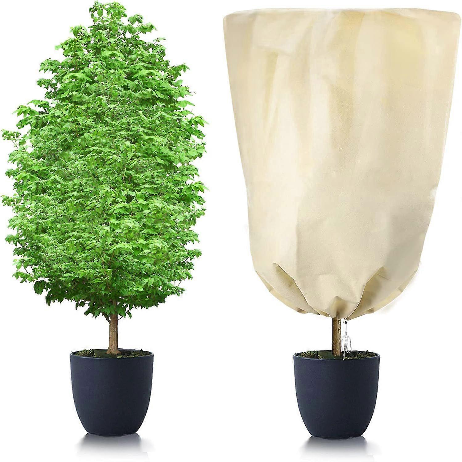 Winter Plant Cover, Plant Protection Covers with Adjustable Drawstring, Reusable