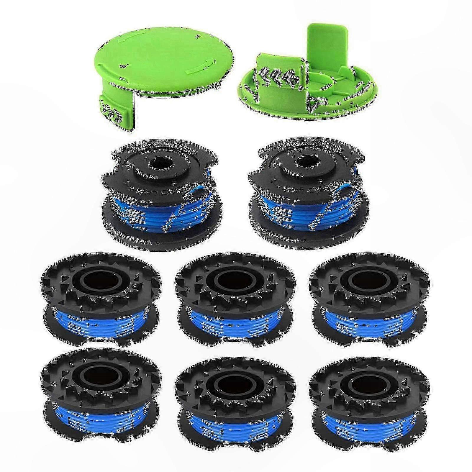 8-Pack Replacement Spool Line with 2 Caps for 24V 40V 80V String Trimmers