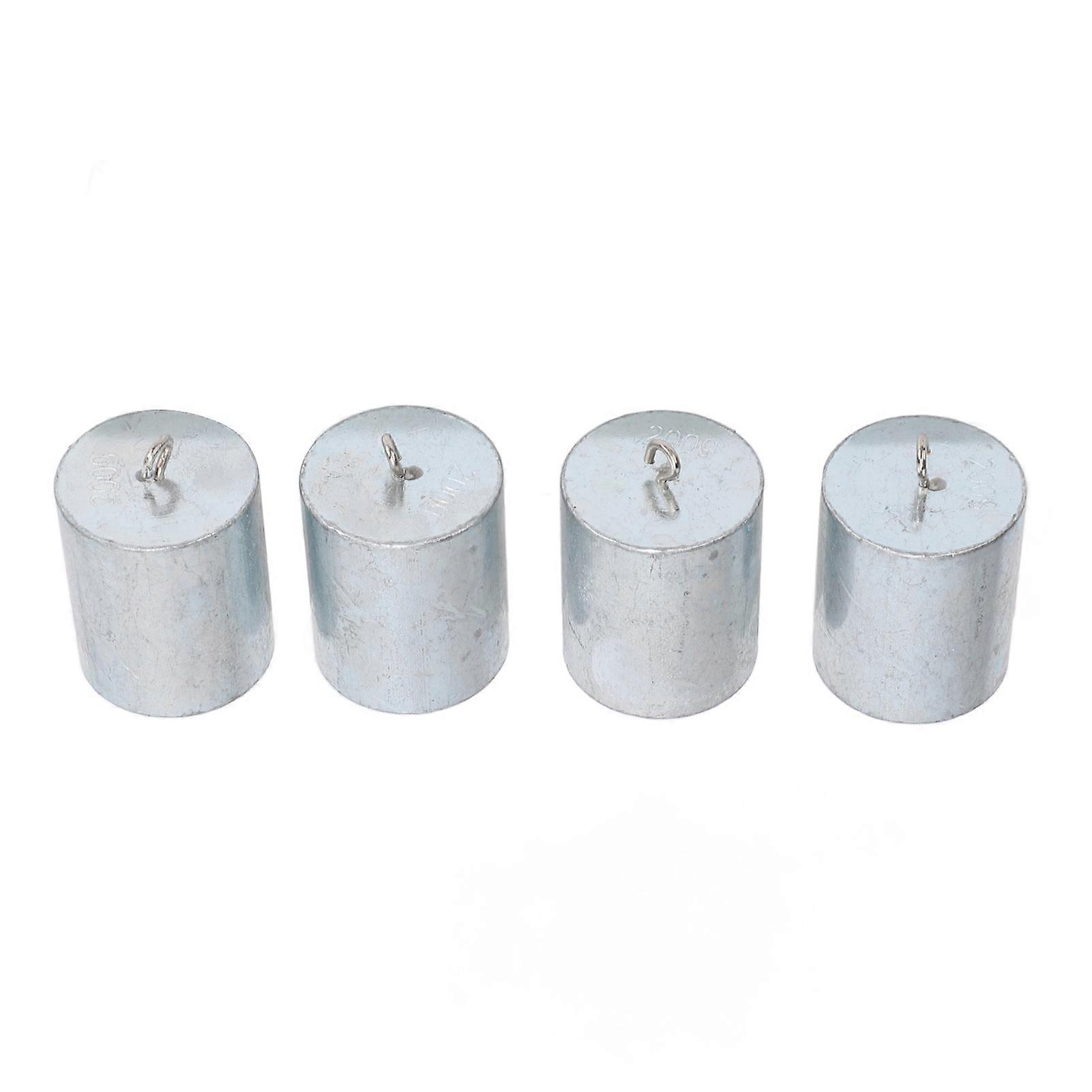 Set of 4 200g weights with chrome-plated steel hooks, for calibration and home educational experiments