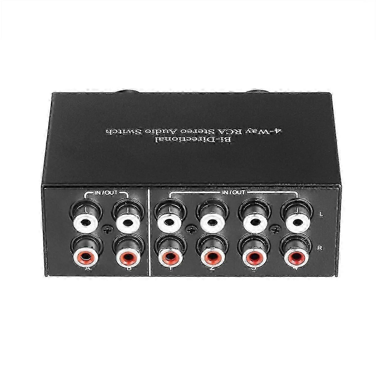 4 Way Bi-directional Rca Stereo Audio Switch 2 In 4 Out Or 4 In 2 Out L/r Jack Sound Channel Rca Au