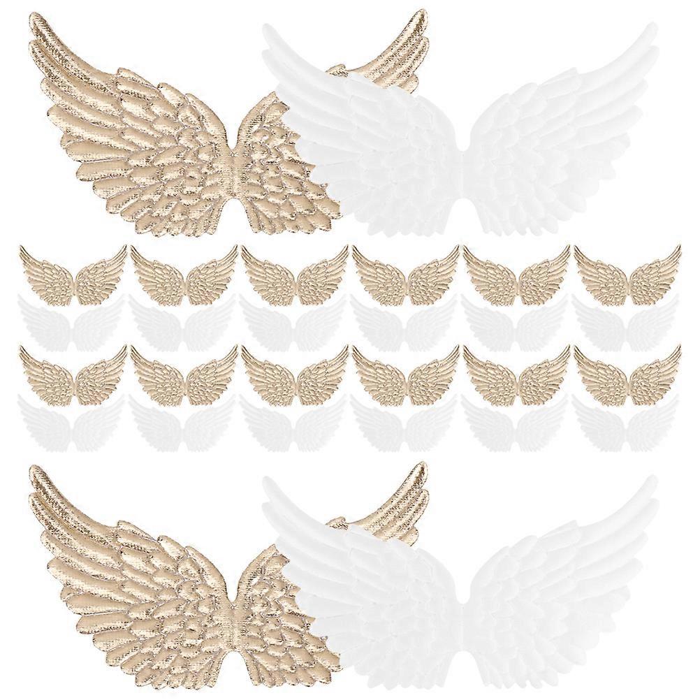 Miniature Wings 24Pcs Fabric Assorted Color Clothes Patches Stylish Wings for Sewing Projects