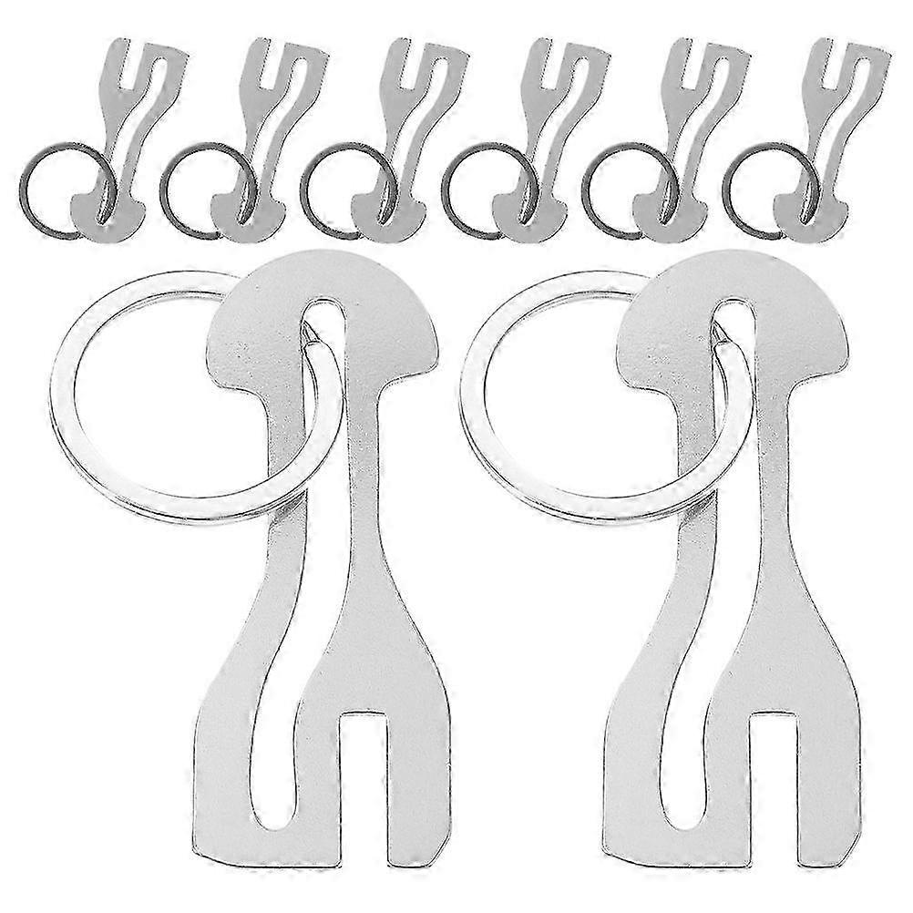 8pcs Metal Shopping Cart Token Keychain, Grocery Trolley Unlock Coin Holder Keyring for Shopping Carts