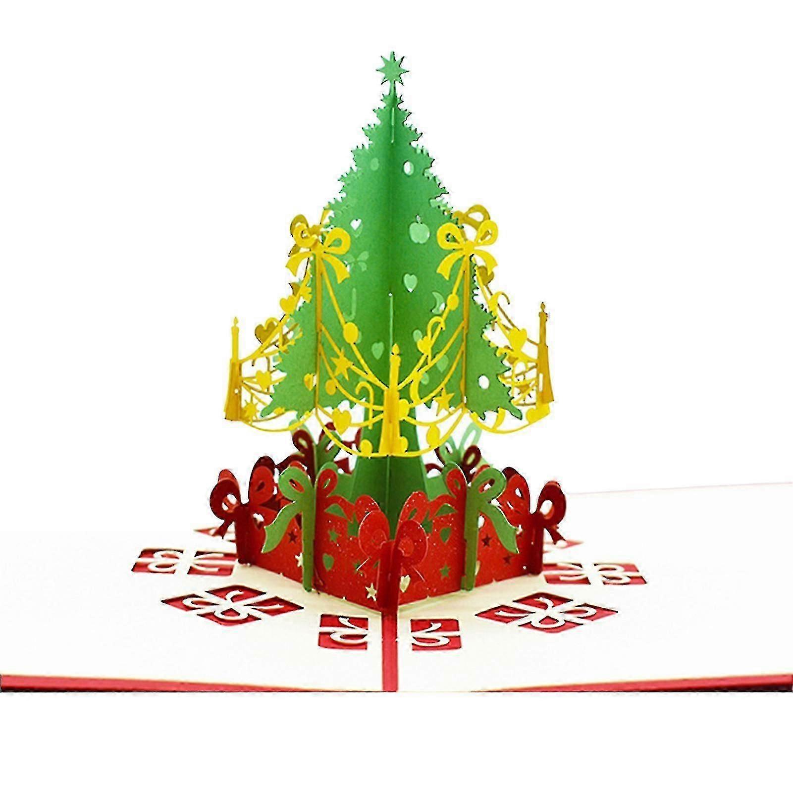 3d Pop Up Christmas Cards Greeting Holiday Cards With Envelope Xmas Decoration Ornament Xmas Tree Snow Pattern Cards New Year Holiday Festivals Gift