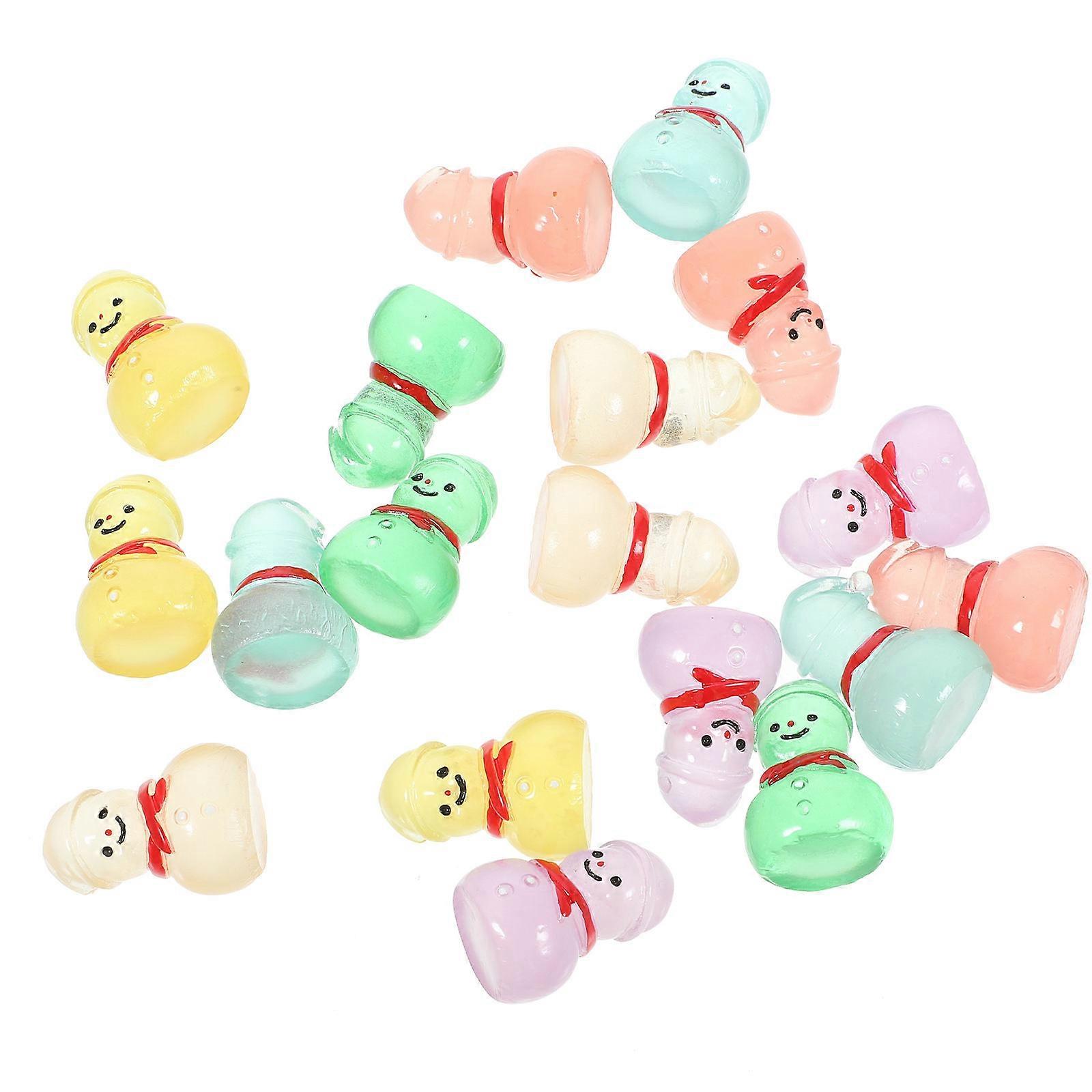 Mini Resin Snowman Tiny Snowman Figurines for Decor 72Pcs