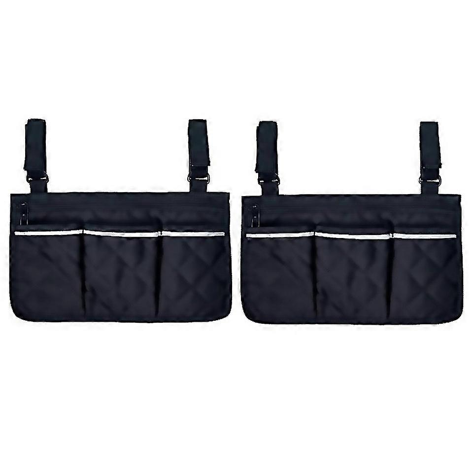 For 2pcs Wheelchair Armrest Side Storage Bag Portable Pocket