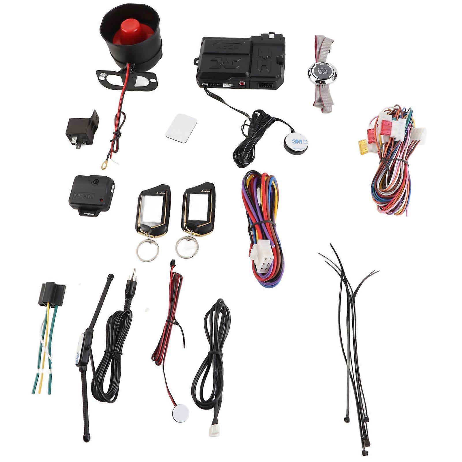 Car Anti Theft Alarm Remote Starter System PKE Keyless Entry BT Remote Engine Starter Central Lock Kit 2 Way Vibration Alarm Support APP Control with 