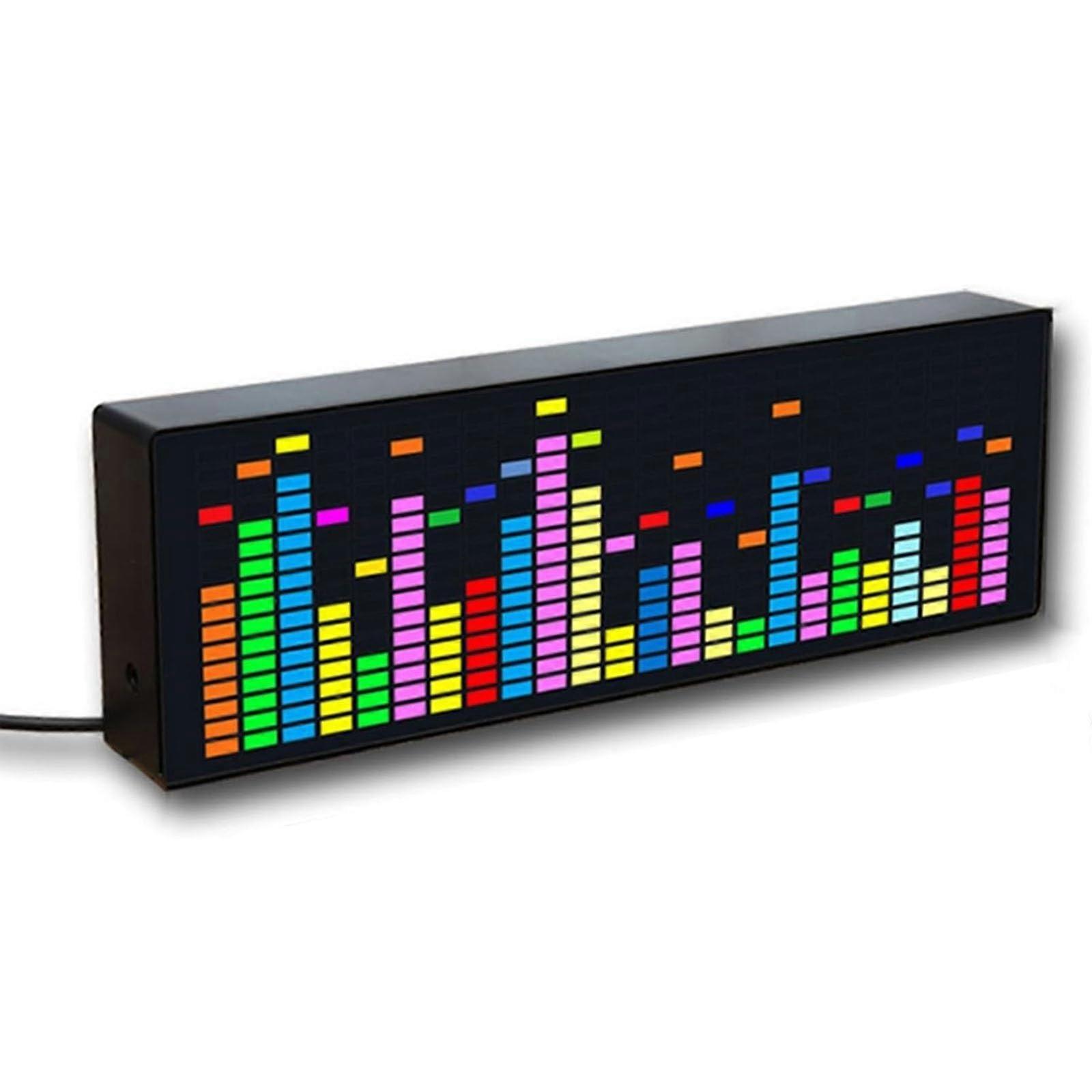 Digital LED Clock With Music Spectrum Analyzer And RGB Rhythm Light Dynamic Effects For Bedroom And Camping