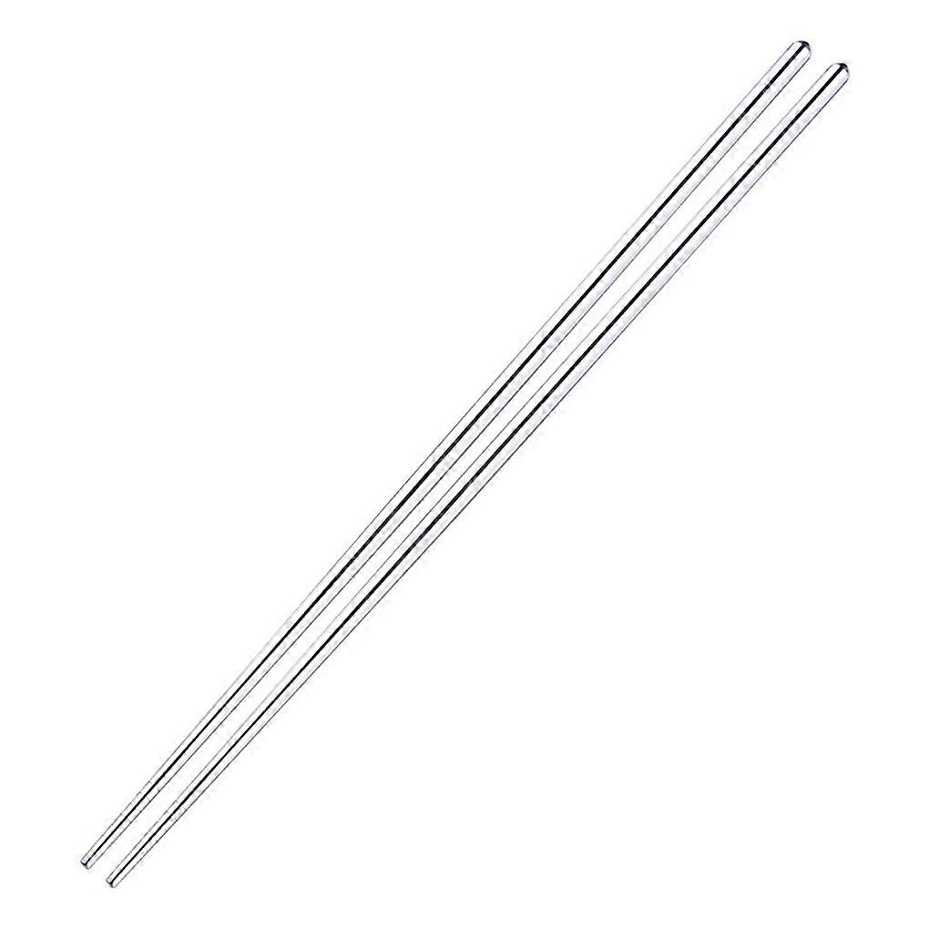 1 Pair Stainless Solid Long 36cm Chopsticks Reusable Handheld Kitchen Non-slip Cooking Tool