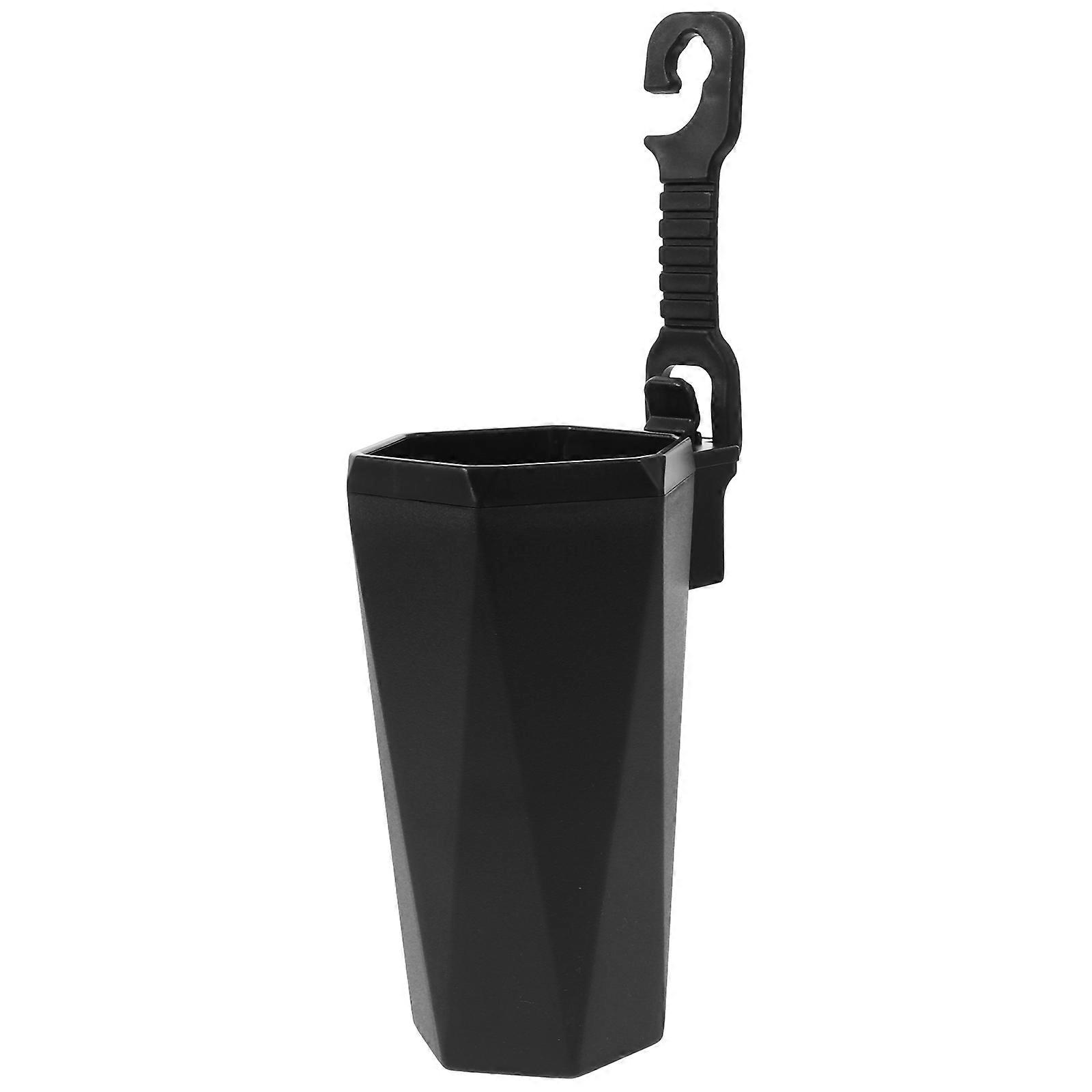 Car Trash Can Hanging for Trash Collection 2Pcs Portable Black Garbage Bin
