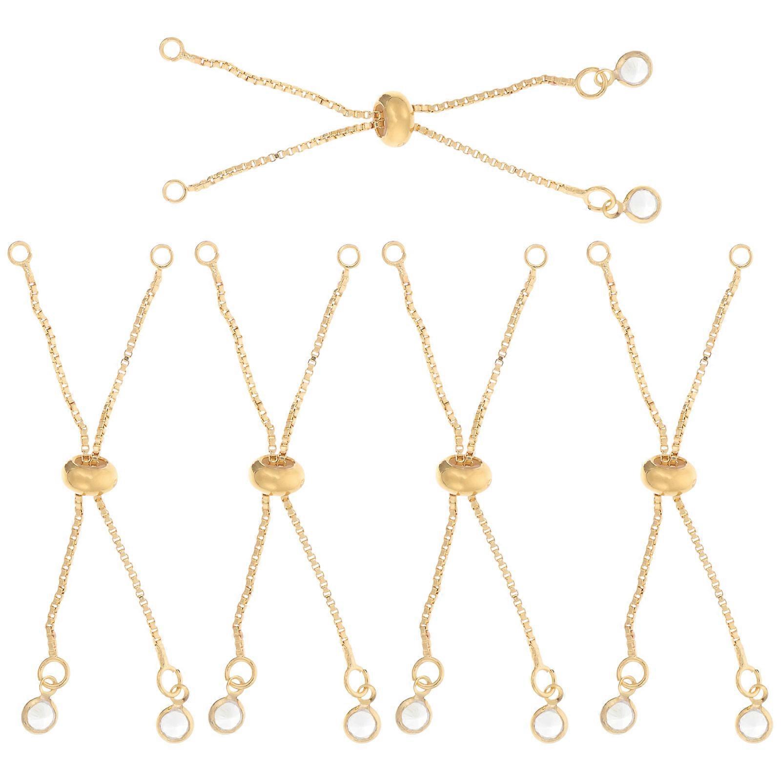 Adjustable Bracelet Slider Extender Chains Copper for Bracelet 25Pcs