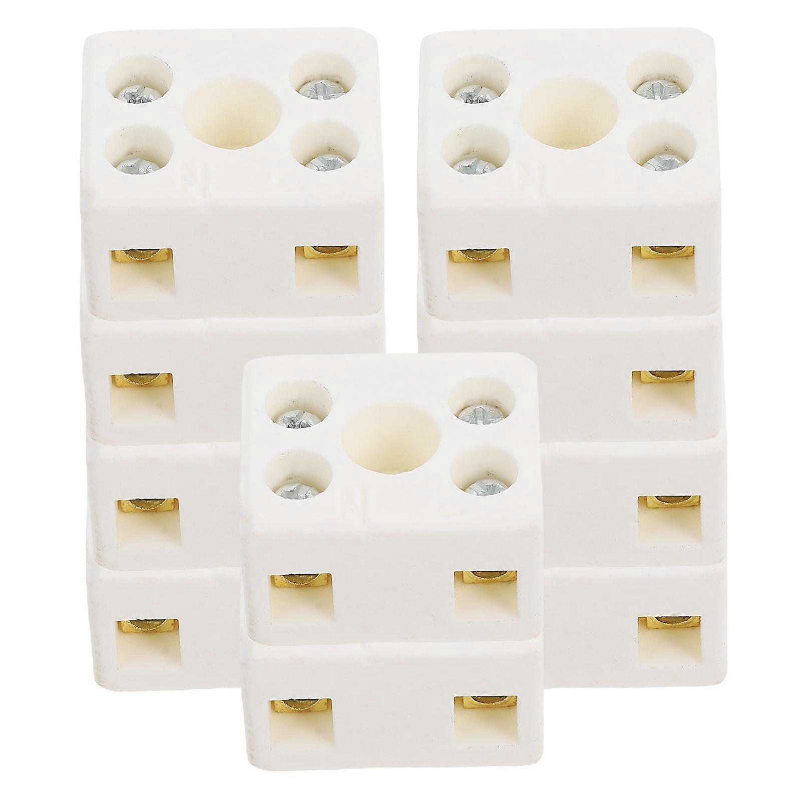 High Temp Ceramic Terminal Block Electrical Connectors for Wire Cables 50Pcs