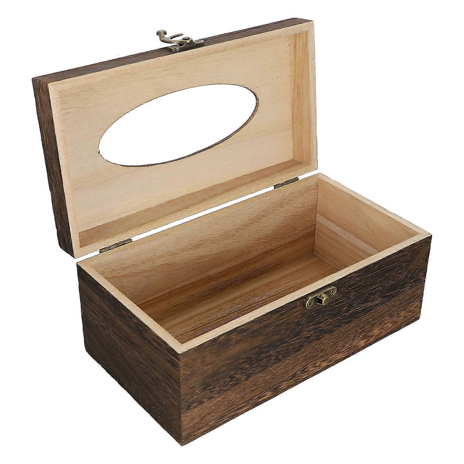Brown Tissue Box for Storage 1Pcs Wooden Holder Suitable for Home Use