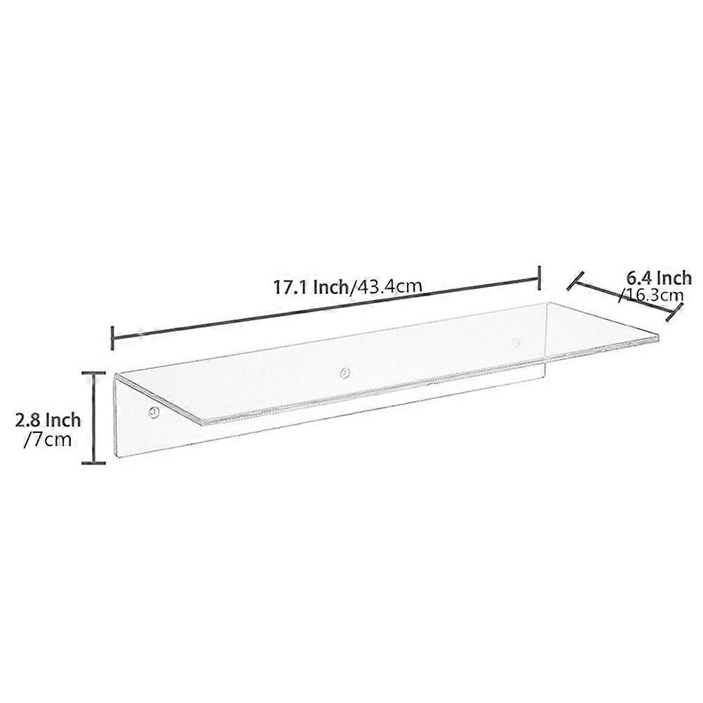 Floating Shelf Organizer Holder Wall Mounted Display Stand For Model Shoes In Transparent 43.4 X 16.3 X 7 Cm 1Pcs