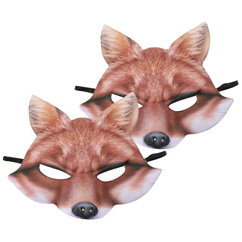 Fox Masquerade Mask Set Animal Face Mask for Party Use 6Pcs Yellow Eva