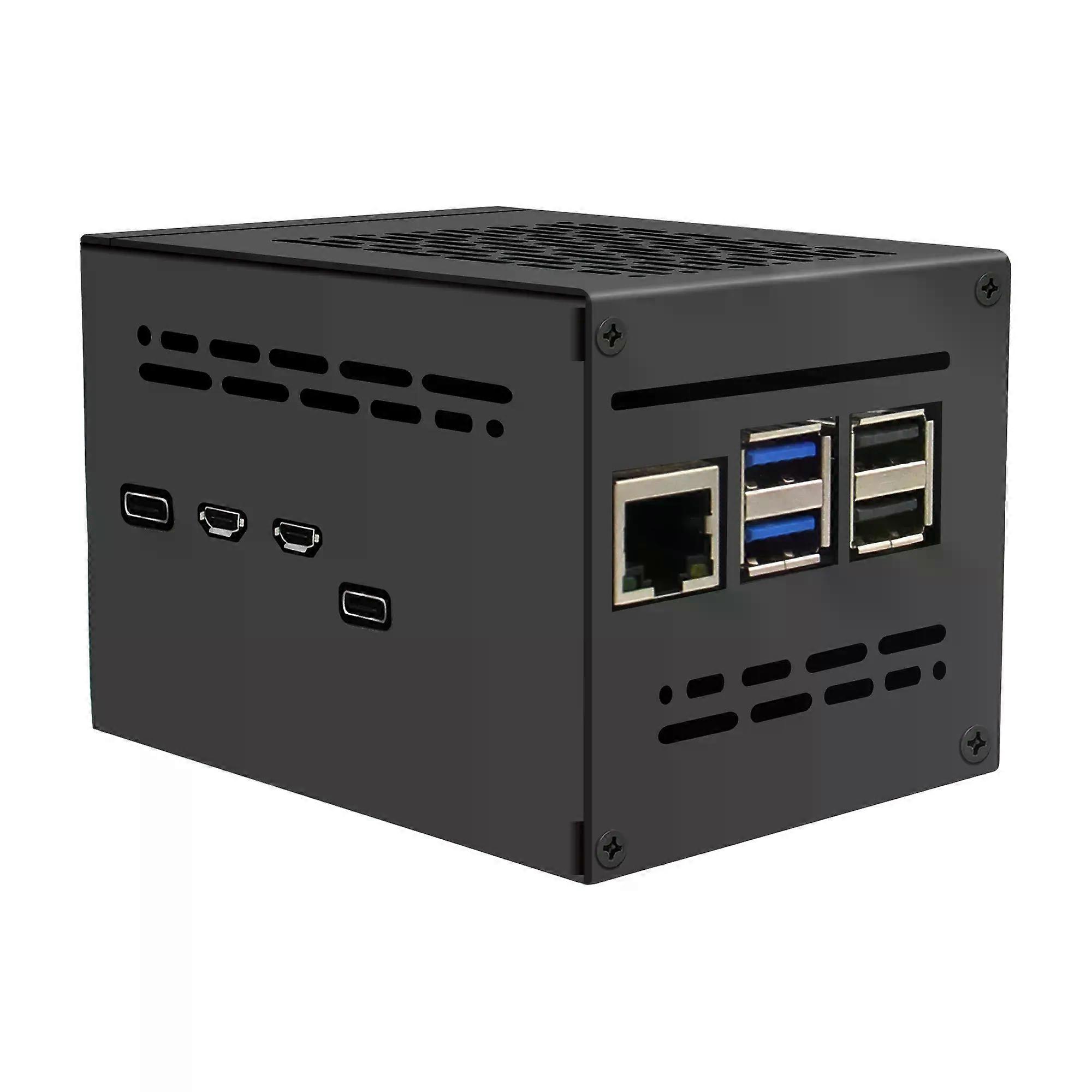 Geekbord X1200-C1 Metal Case for Raspberry Pi 5 & X1200 UPS HAT & X1001 / X1003 / X1004 PIP PCIe to NVMe Shield