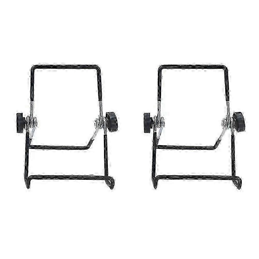 Adjustable Folding Solar Panel Stand with 2 Mounting Brackets for Electronic Devices, Black, 2-Piece Set