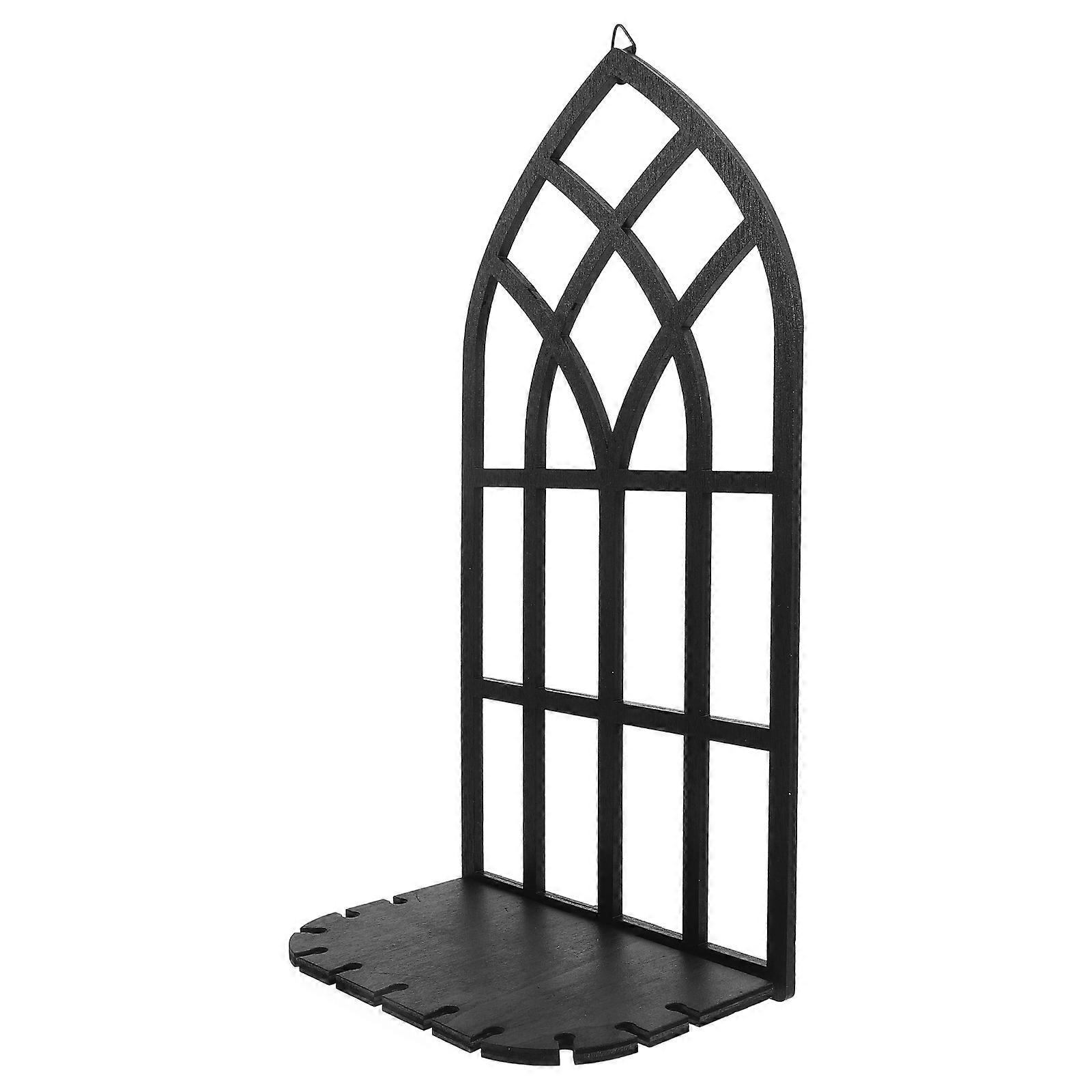 Candle Sconce Wall Mounted Space Saving Small Items Display Rack Iron Wood Material 1Set Enhancement